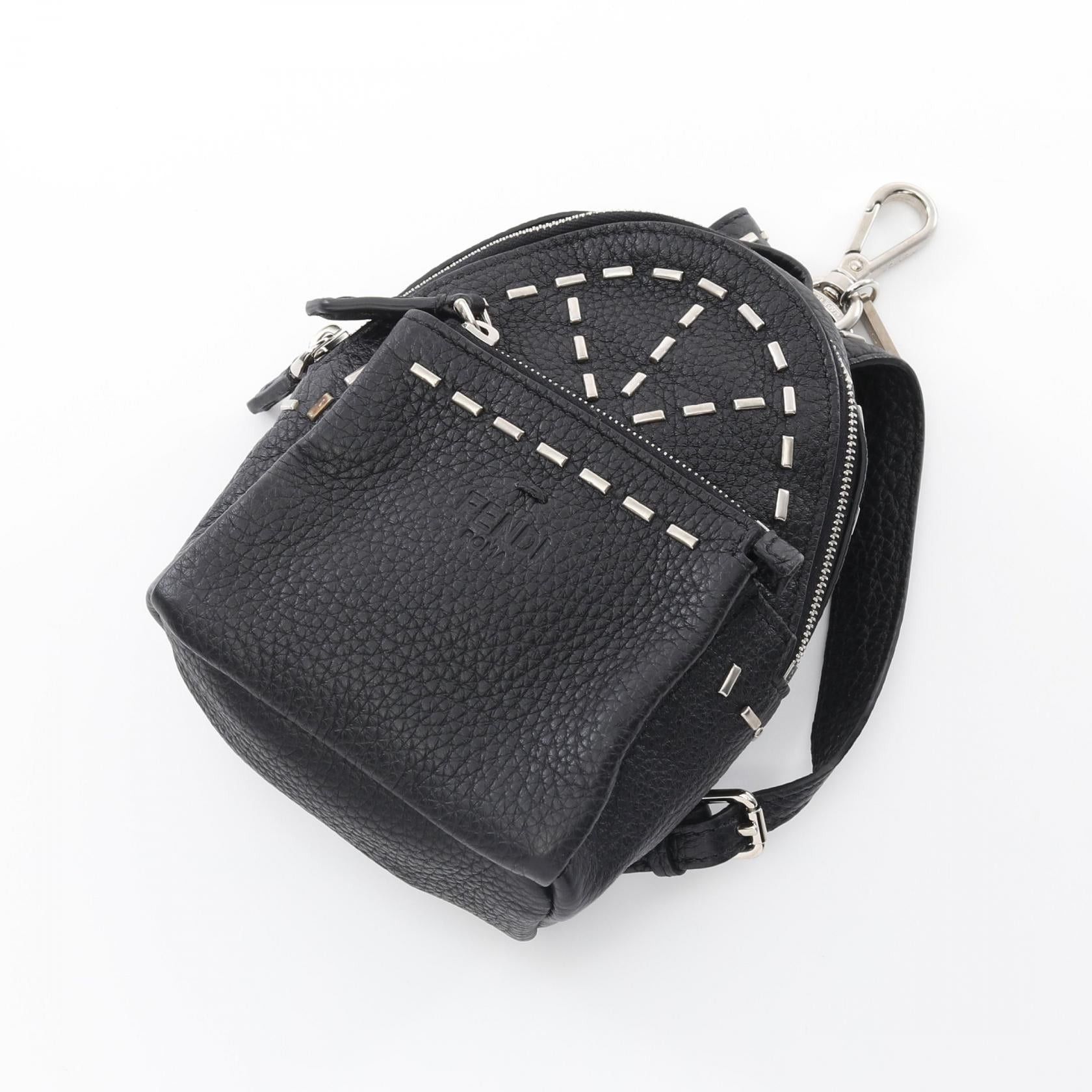 Fendi Fendi Backpack Type Pouch Bag Charm Leather Black Size ONE SIZE - 1 Thumbnail