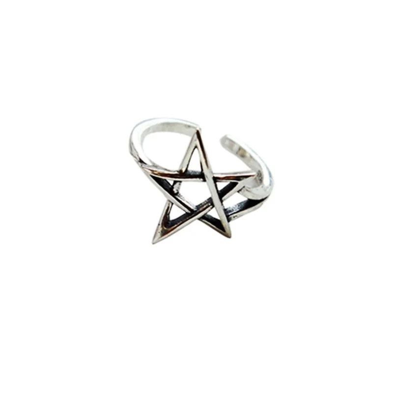 Jewelry Adjustable Pentagram Star Ring Size ONE SIZE - 2 Thumbnail