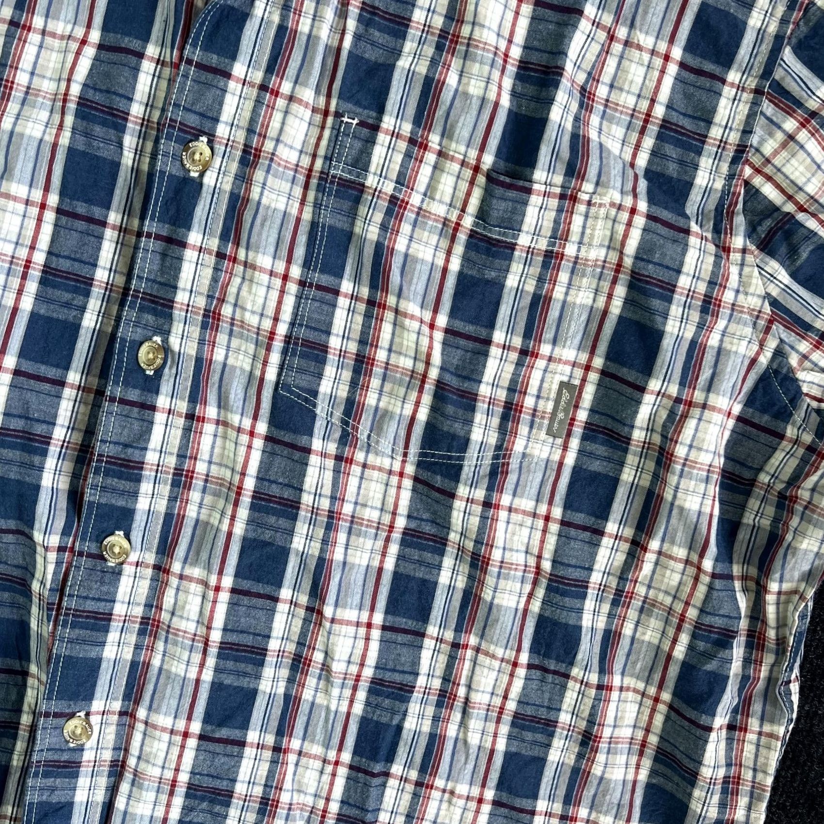 Eddie Bauer Eddie Bauer Shirt Mens 2XL Blue Plaid Short Sleeve Button Front Casual Cotton Size US XXL / EU 58 / 5 - 2 Thumbnail