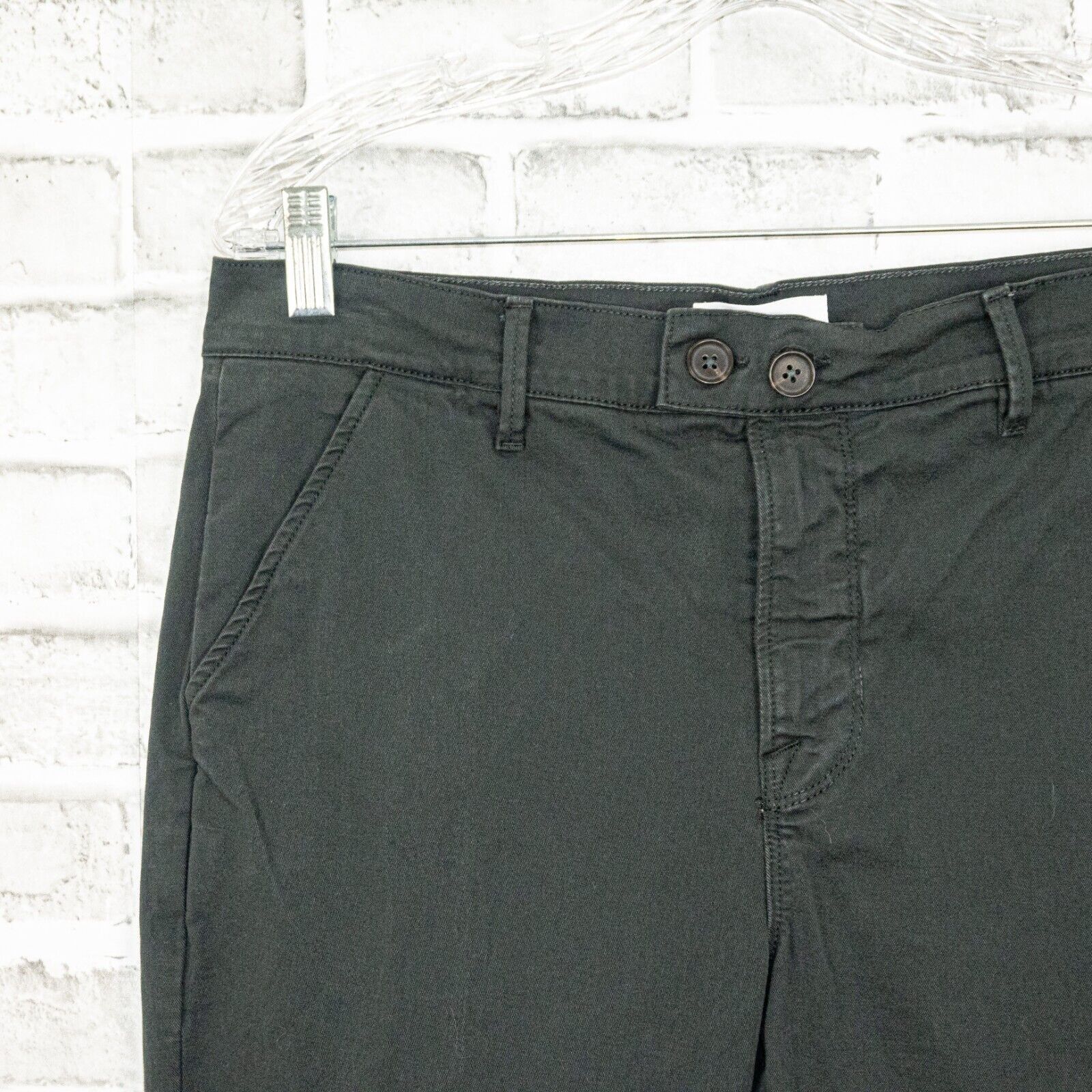 Frame Frame Denim Size 28 Le Beau Cropped Chino Pants Washed Black Size 28" / US 6 / IT 42 - 6 Thumbnail
