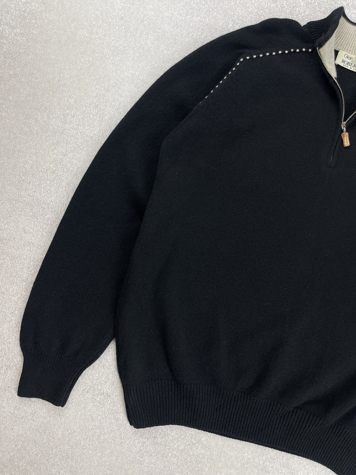 Gran Sasso × Vintage Vintage Gran Sasso Wool / Cashmere 1/3 Zip Knit Sweater Size US M / EU 48-50 / 2 - 3 Thumbnail