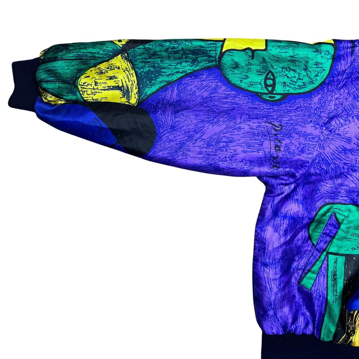 Other 1980s Picasso Abstract All Over Print Art Silk Satin Jacket Size XL / US 12-14 / IT 48-50 - 6 Thumbnail