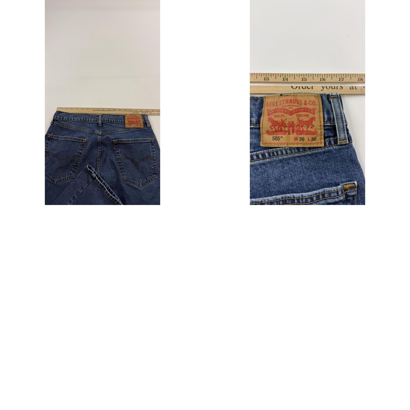 Levi's Levi's 505 Jeans Mens 36x30 Denim Regular Fit Zip Fly WaterLess Medium Blue Mens Size US 36 / EU 52 - 8 Thumbnail