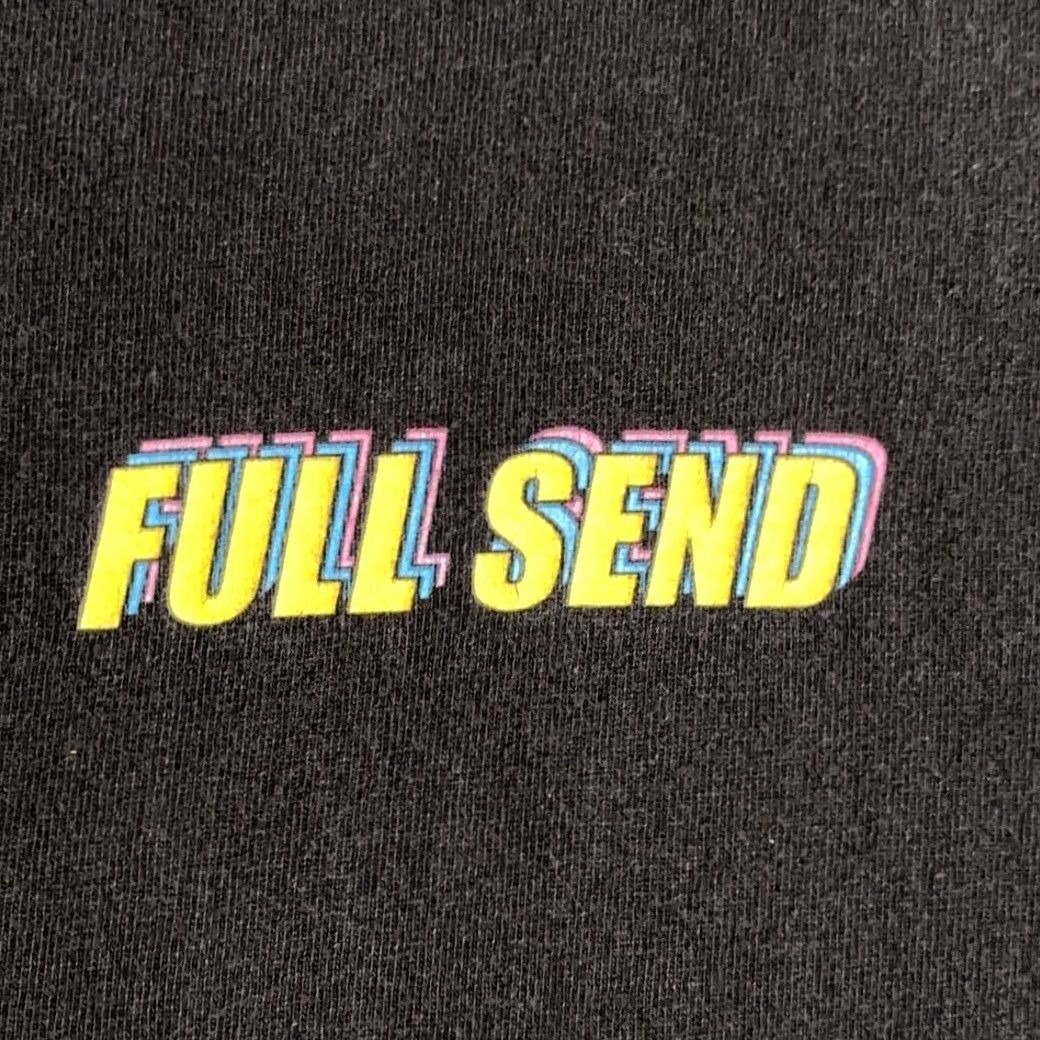 Spell Full Send Shirt Adult LARGE Black Spell Out Logo Colorful Nelk Shirt Mens Large Black Colorful Full Send Logo Graphic Size US L / EU 52-54 / 3 - 3 Thumbnail