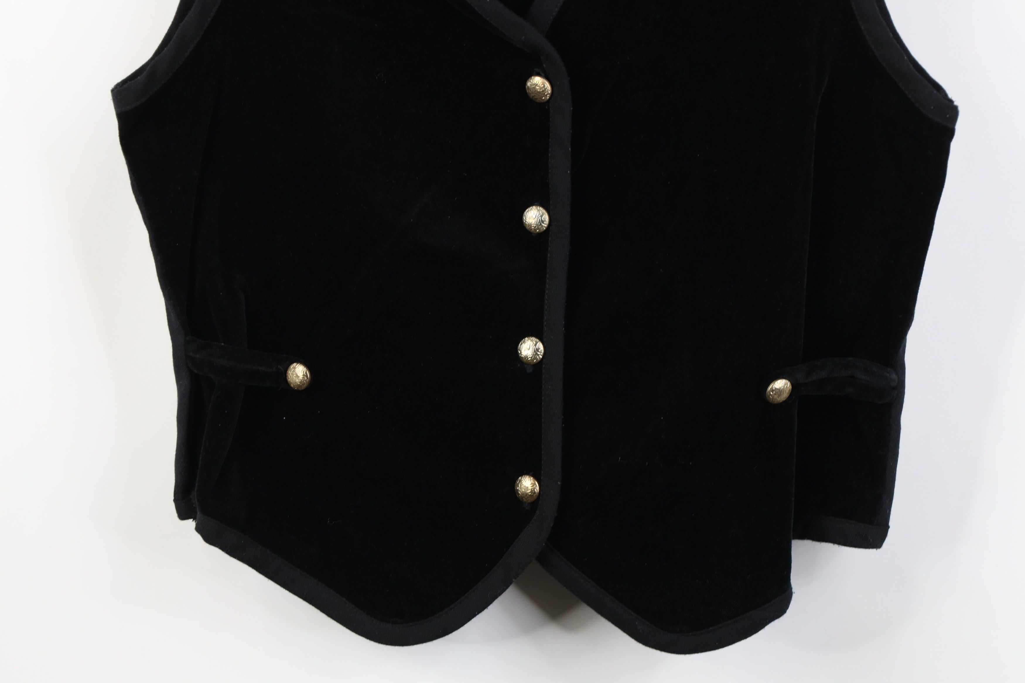 Vintage Vintage 90s Streetwear Velvet Velour Vest Jacket Black USA Size M / US 6-8 / IT 42-44 - 3 Thumbnail