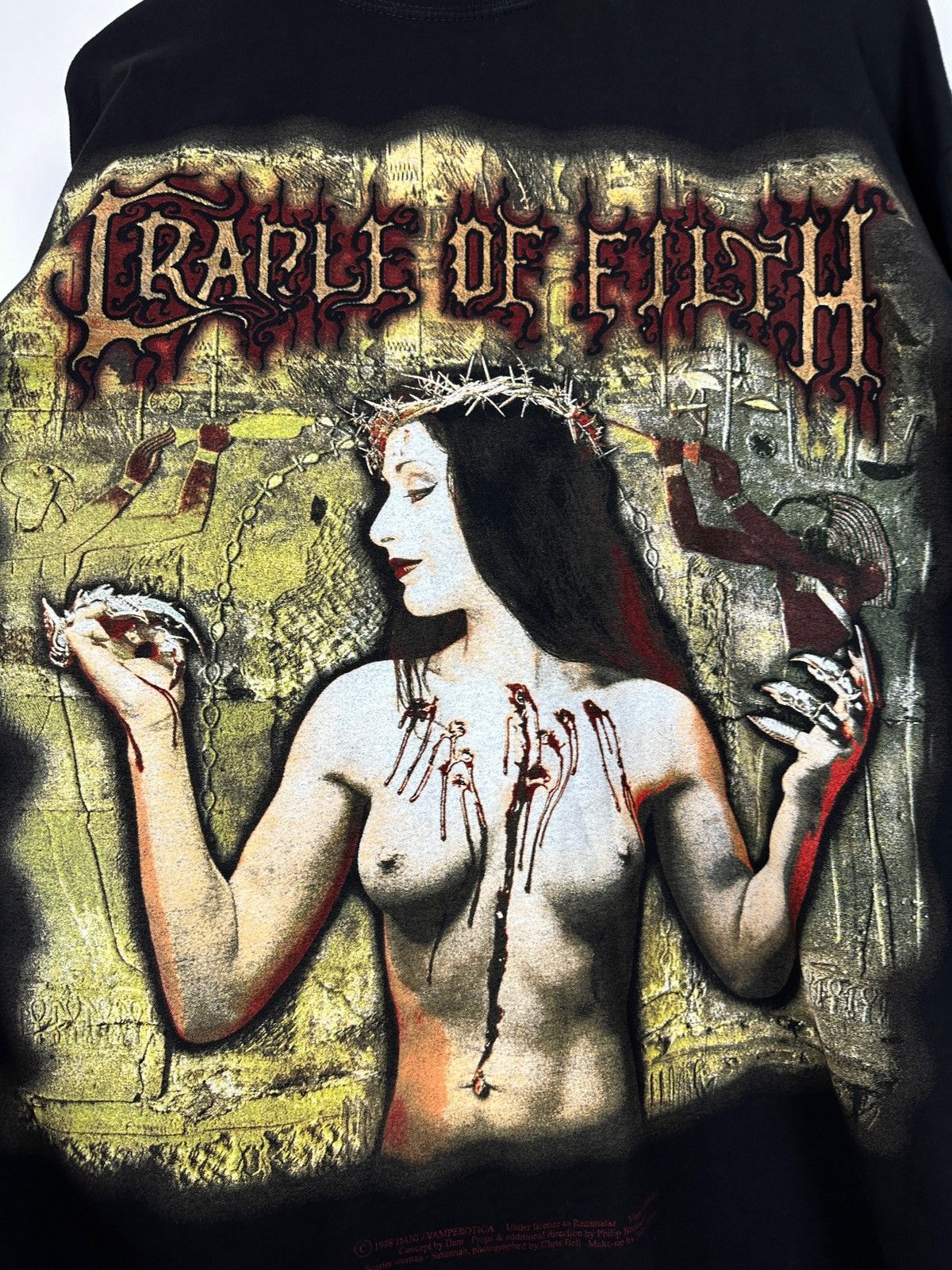 Band Tees 1998 Vintage Cradle of Filth Praise The Whore Long Sleeve Size US XL / EU 56 / 4 - 19 Thumbnail