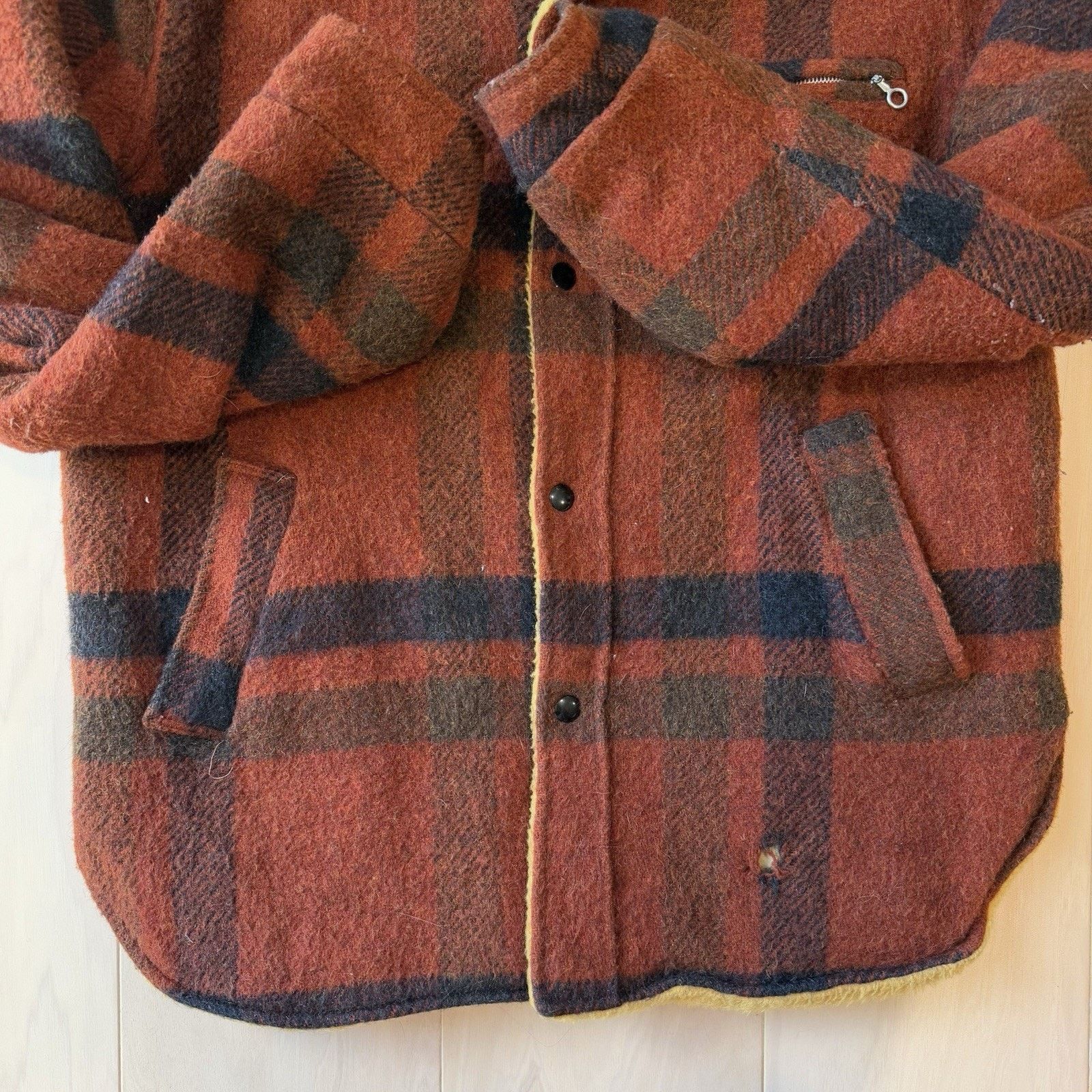 Vintage Vintage Penny's Towncraft Shirt Jacket Small Orange Black Size US M / EU 48-50 / 2 - 5 Thumbnail