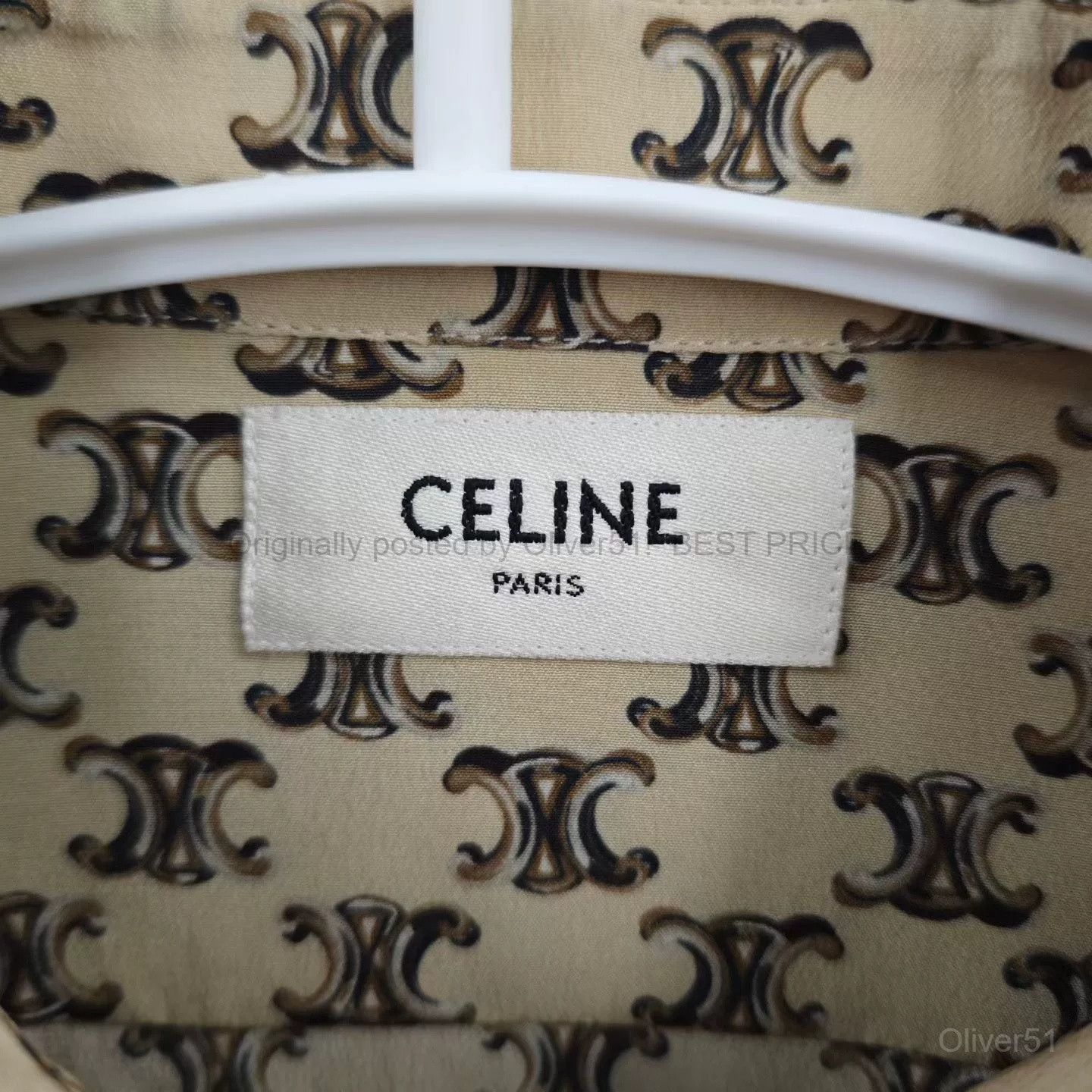 Celine Celine Allover Triomphe Logo Crew Neck Silk BFAJMNO511 Size US XXS / EU 40 - 6 Thumbnail