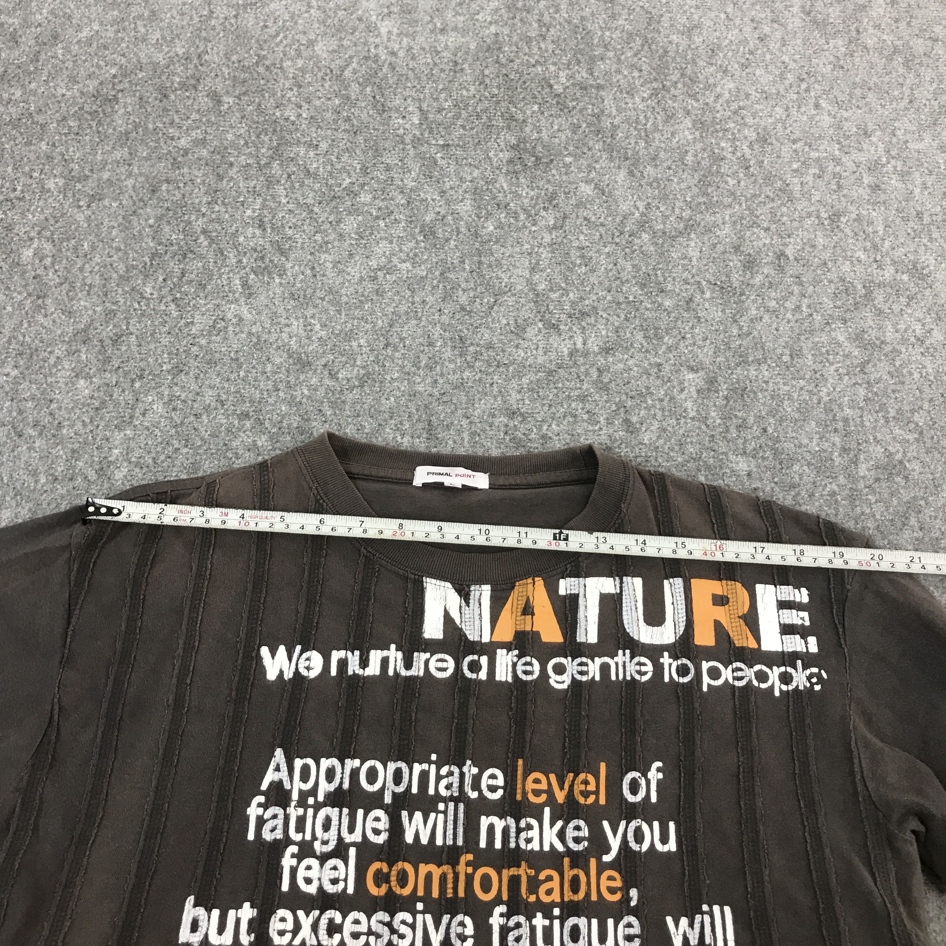 If Six Was Nine × Japanese Brand × KMRii JAPAN NATURE PATCHWORK STRIPED DESIGN BROWN FADED TSHIRTS Size US L / EU 52-54 / 3 - 9 Thumbnail