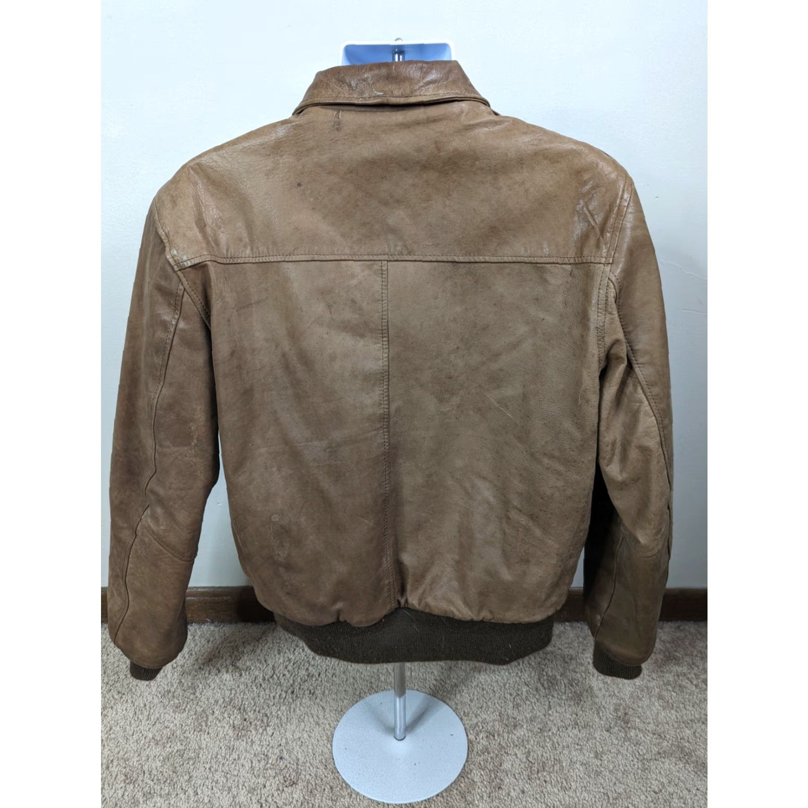 Vintage VINTAGE OAKTON LIMITED Leather Aviator Bomber Jacket Mens L Brown Fur Collar Bomber Style Leather Coat Size US L / EU 52-54 / 3 - 5 Thumbnail