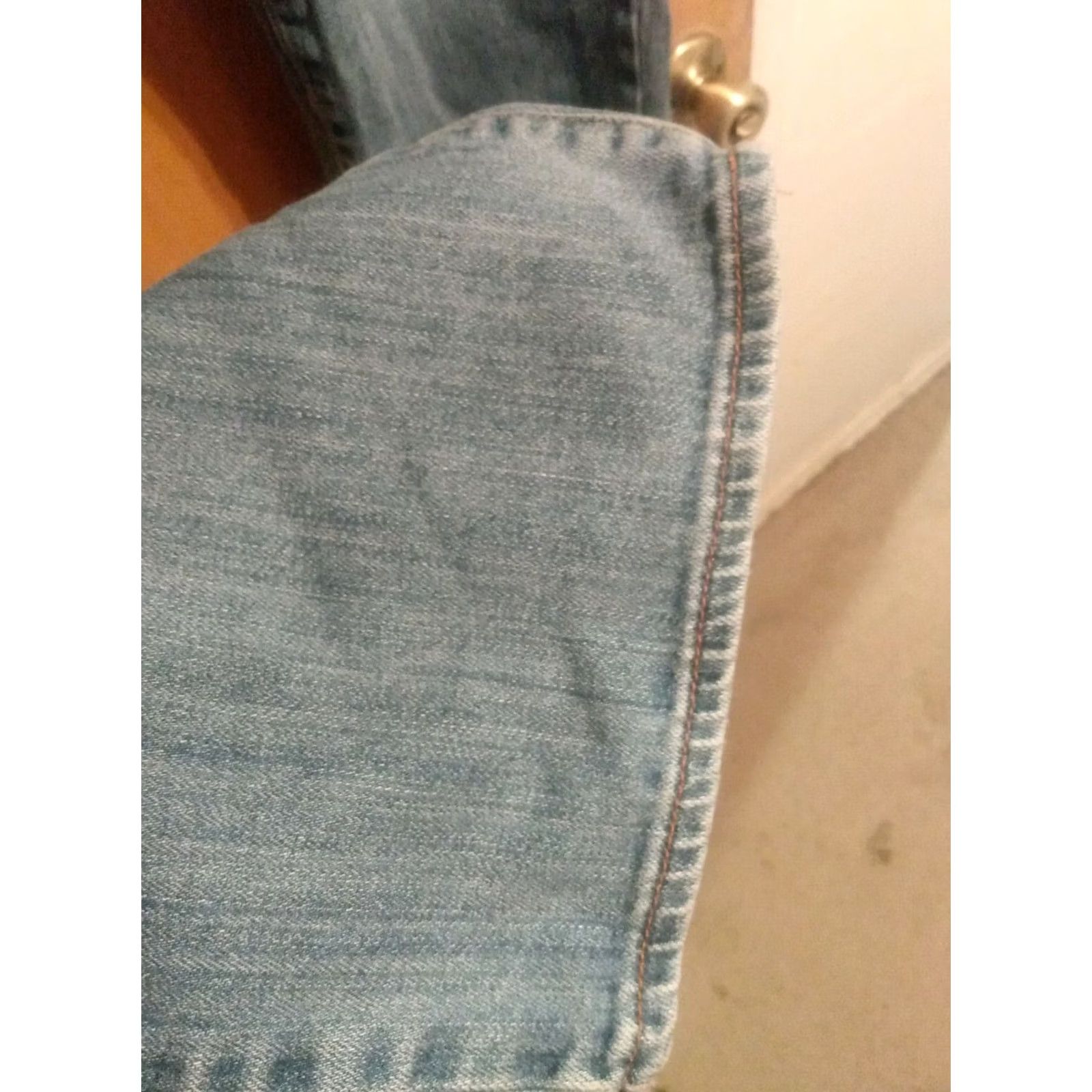 Lucky Brand Lucky Brand Jeans 38" X 27" Blue Cotton Denim Straight Leg 5-Pocket Design Regular Mens XS? (adjusted) Size US 38 / EU 54 - 4 Thumbnail