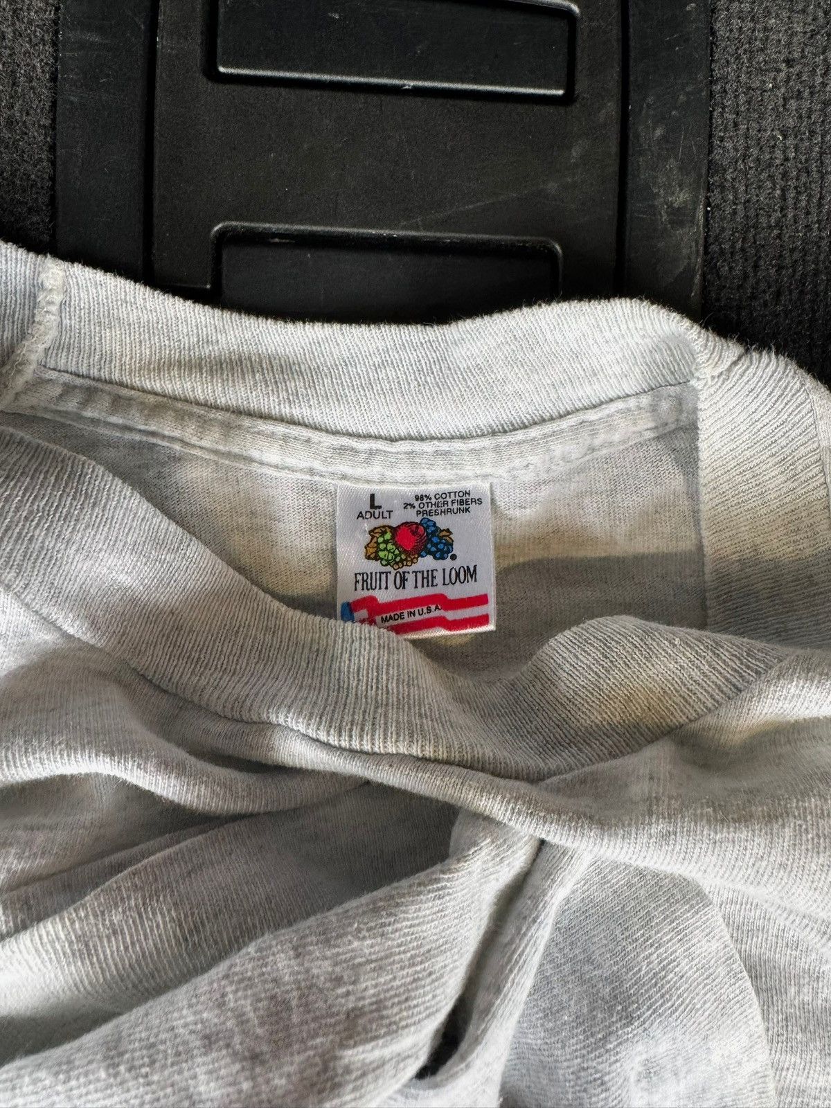 Other × Vintage Sick Vintage Streetwear Fruit of the Loom Grey/White Tee Size US L / EU 52-54 / 3 - 6 Thumbnail
