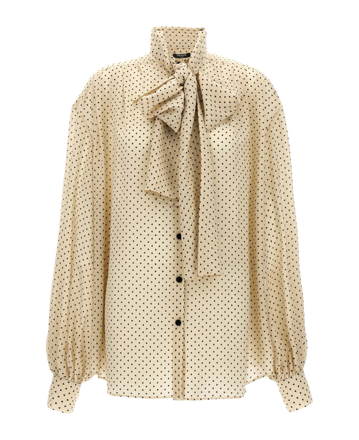 Balmain o1y0625 Patterned Shirt in Beige/Black Size M / US 6-8 / IT 42-44 - 1 Thumbnail