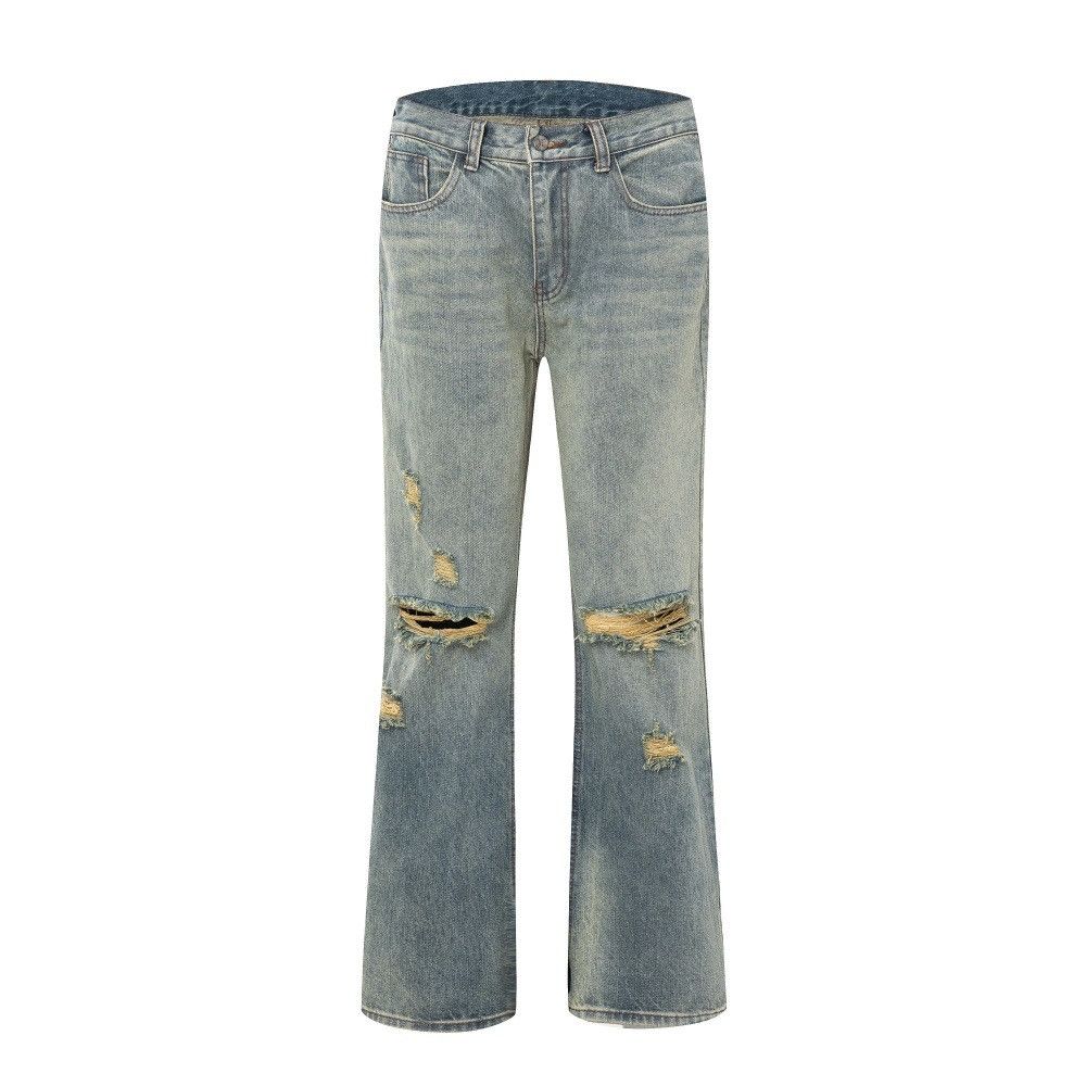 Vintage Retro punk washed distressed ripped jeans for men Size US 32 / EU 48 - 1 Thumbnail