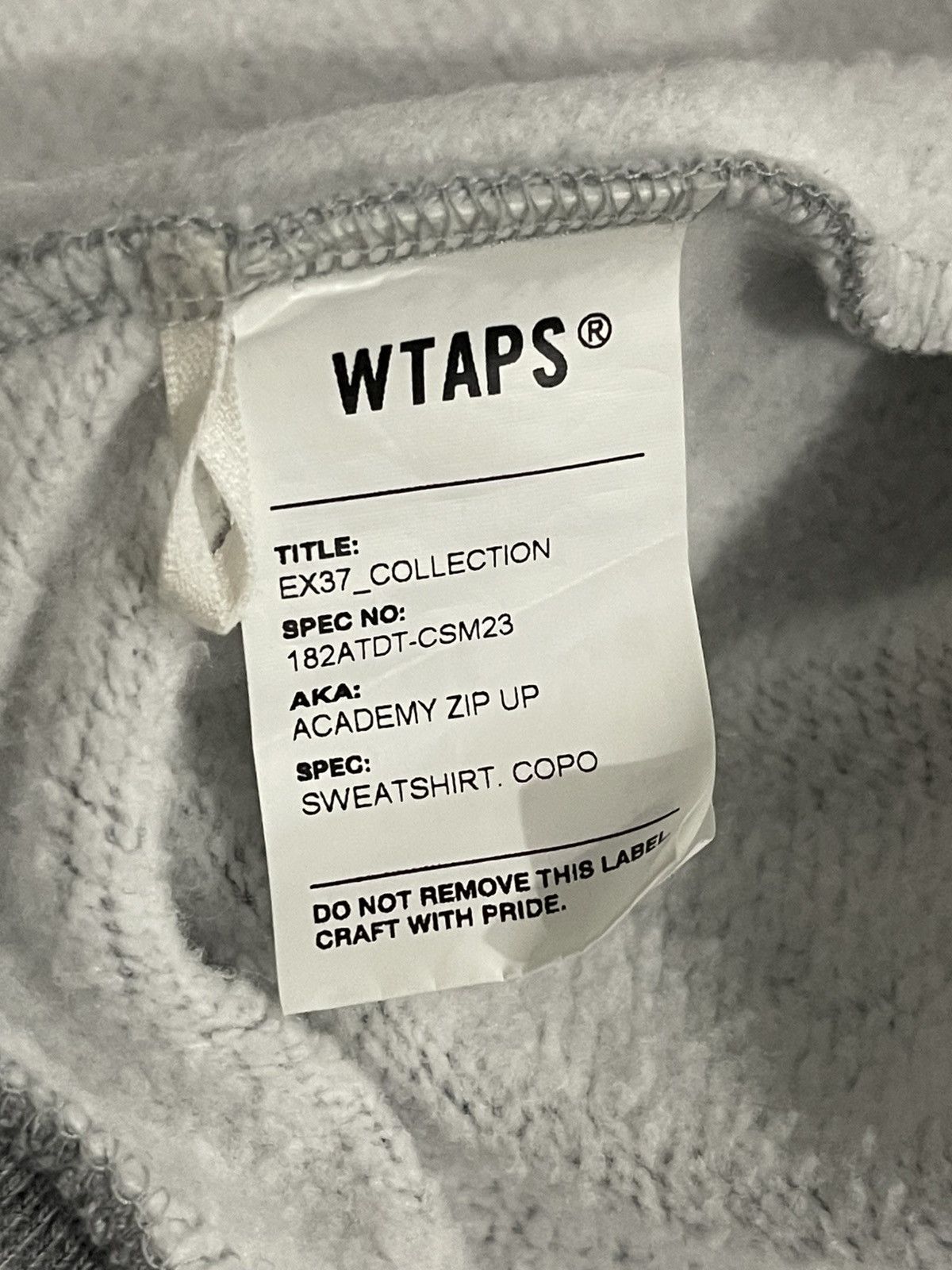 Wtaps 2018 A/W WTAPS ACADEMY ZIP UP SWEATSHIRT COPO Size US L / EU 52-54 / 3 - 13 Thumbnail
