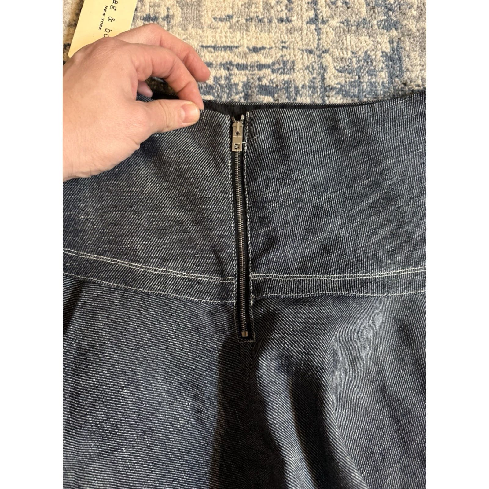 Rag & Bone rag & bone Indigo Denim Elsa Skirt Women’s Size 2 NWT Cotton & Hemp Knee Length Trumpet Modern All Seasons Elastic/Stretch Women Size 26" / US 2 / IT 38 - 6 Thumbnail