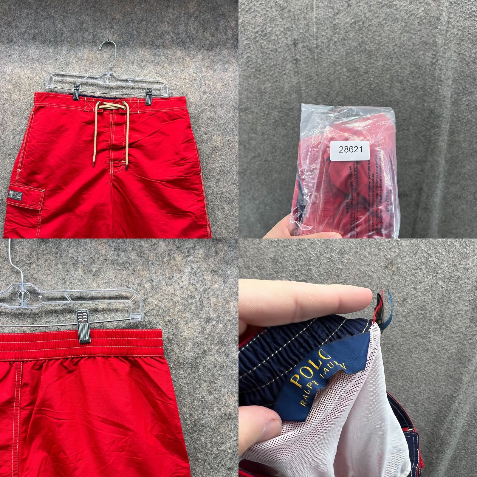 Polo Ralph Lauren Polo Ralph Lauren Board Shorts Men Medium Red Swimwear Trunks Drawstring Pony Size US M / EU 48-50 / 2 - 8 Thumbnail