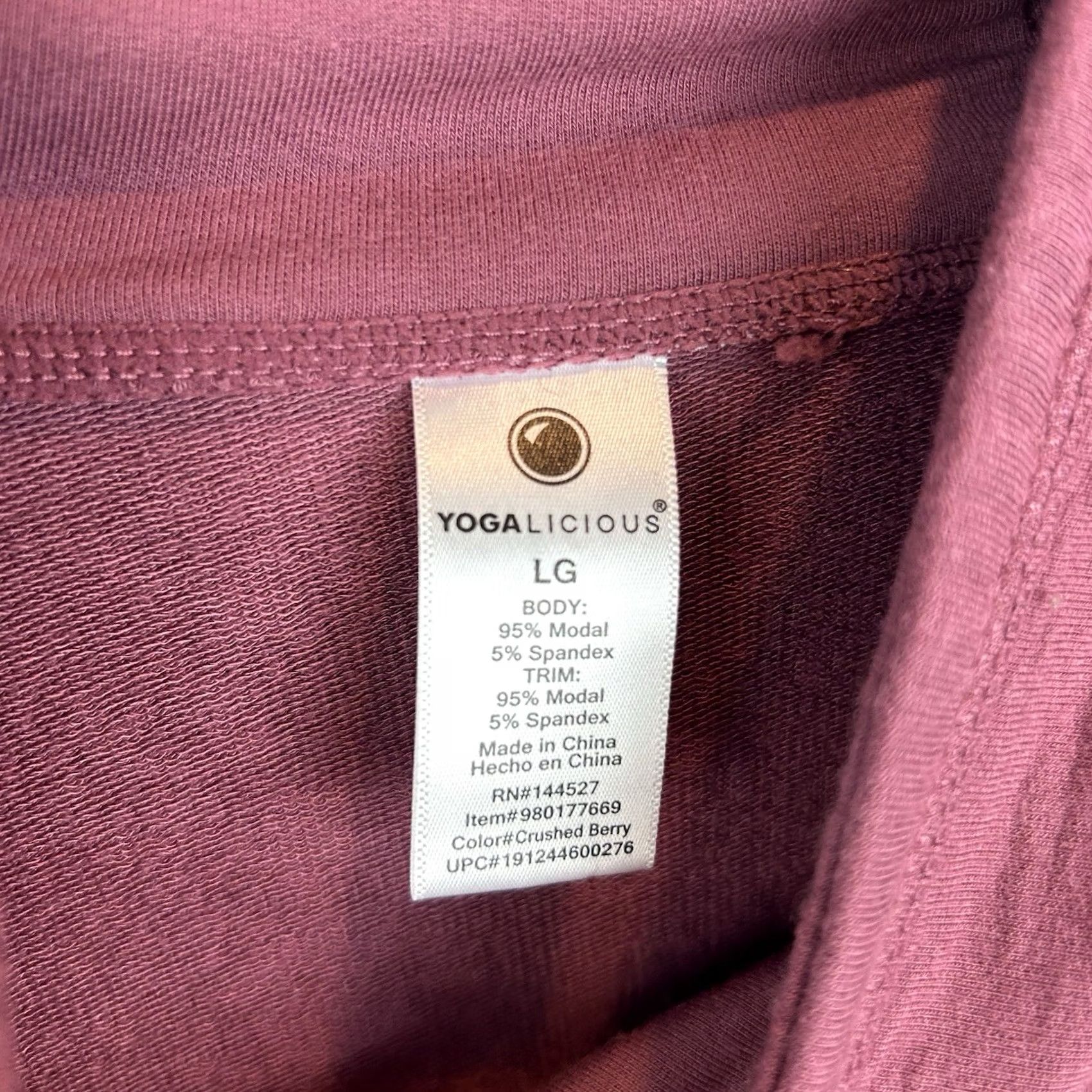 Vintage Yogalicious Womens Sweatshirt L Pink Round Neck Pullover Activewear Casual Stretch Modal Regular Sleep? (Note: no extra text) Size L / US 10 / IT 46 - 3 Thumbnail