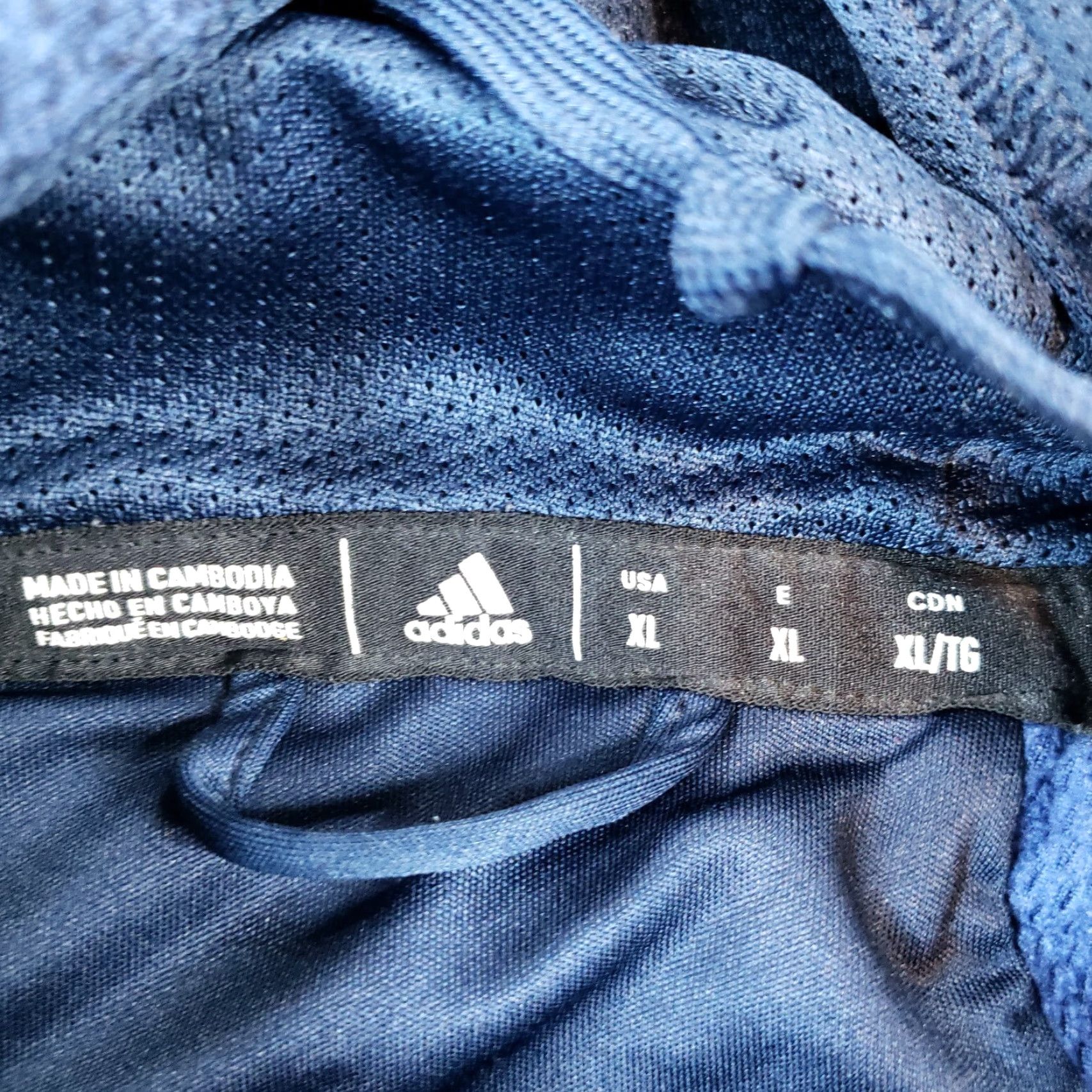 Adidas Adidas Hoodie Mens XL Blue Logo Hoodie Pullover Outdoor Casual Long Sleeve Knit Polyester Sweatshirt Size US XL / EU 56 / 4 - 6 Thumbnail
