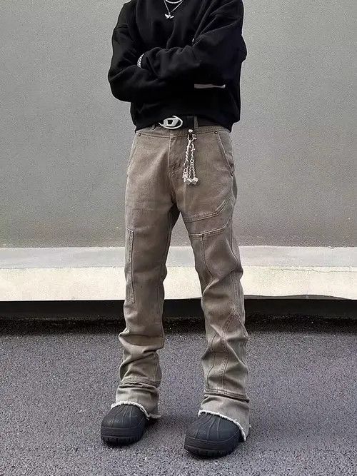 Japanese Brand × Jean Vintage Maillard brown paneled bootcut work jeans Size US 32 / EU 48 - 1 Thumbnail
