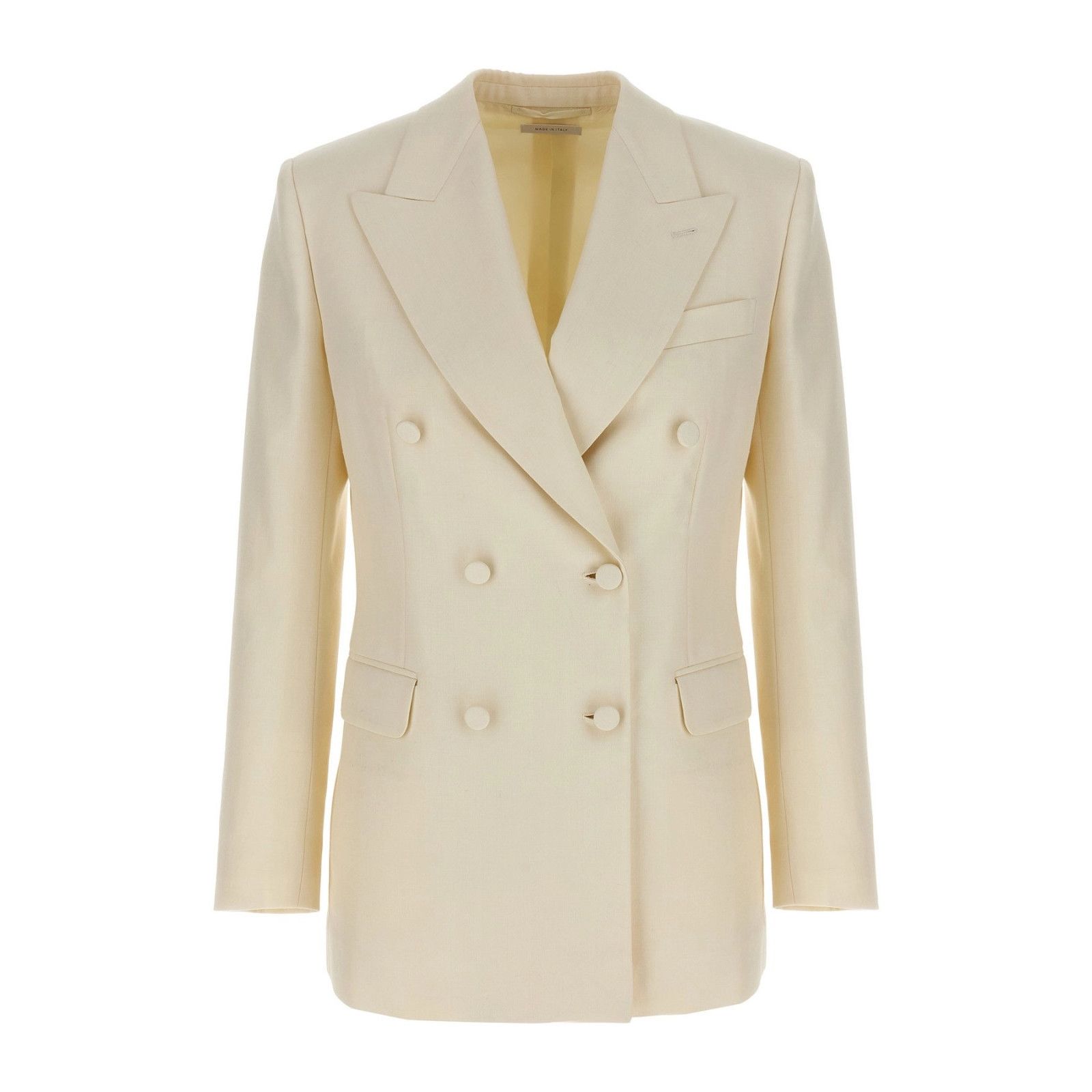 Brioni BRIONI Flavia White Double Breasted Silk Blazer Jacket New & Size S / US 4 / IT 40 - 1 Thumbnail