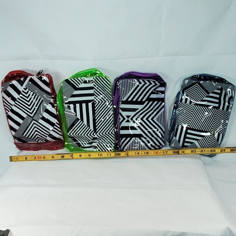 Other 4 Geometric Clear Travel Cosmetic Bags Red Green Blue Purple Size ONE SIZE - 2 Thumbnail