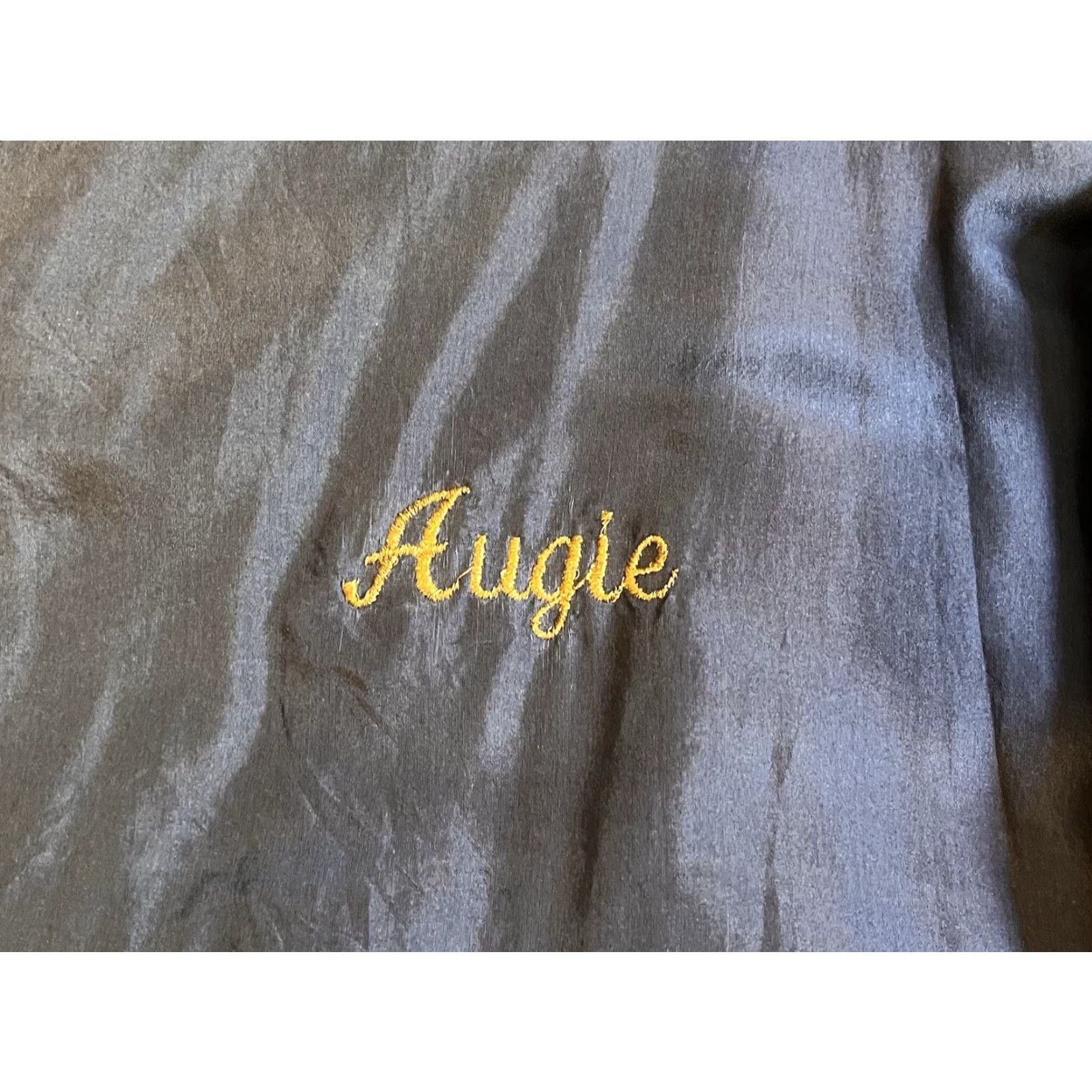 Rivieras VINTAGE Riviera Hotel & Casino Silk Jacket Men’s Large Blue Bomber Jacket Short Chest 48 in Embroidered AUGIE Mens 80s City Retro Money Size US L / EU 52-54 / 3 - 4 Thumbnail
