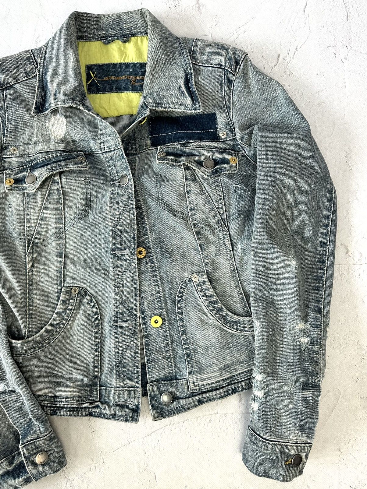 Japanese Brand Vintage Distressed Denim Jacket Size S / US 4 / IT 40 - 3 Thumbnail
