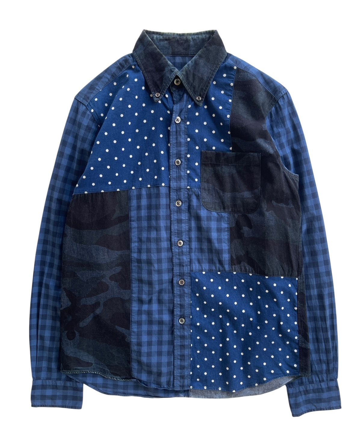 Sophnet Indigo Patchwork Shirt