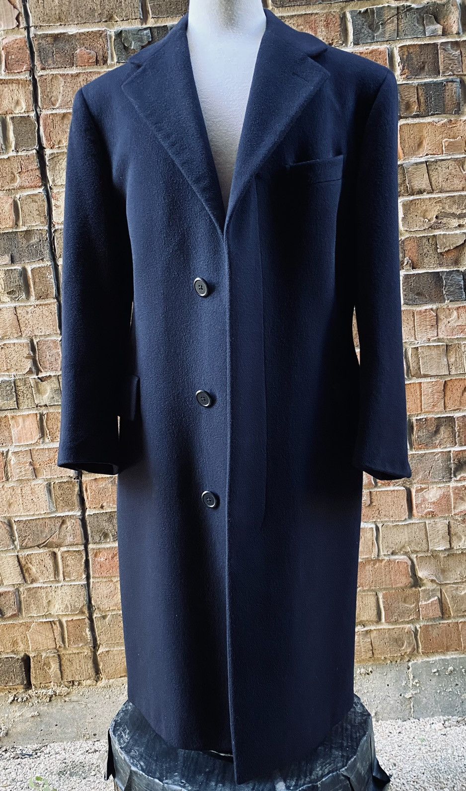 PRL 🇮🇹 Navy Cashmere Heritage Topcoat Made in Italy 38