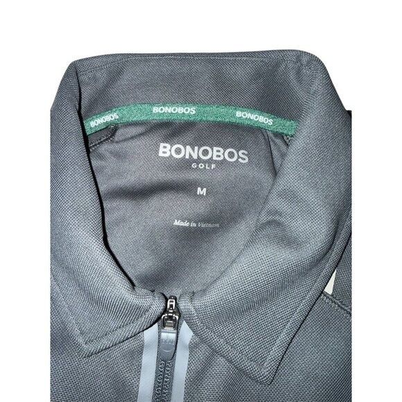 Bonobos Bonobos Mens Gray Quarter Zip Long Sleeve Collared Golf Polo Size US M / EU 48-50 / 2 - 3 Thumbnail