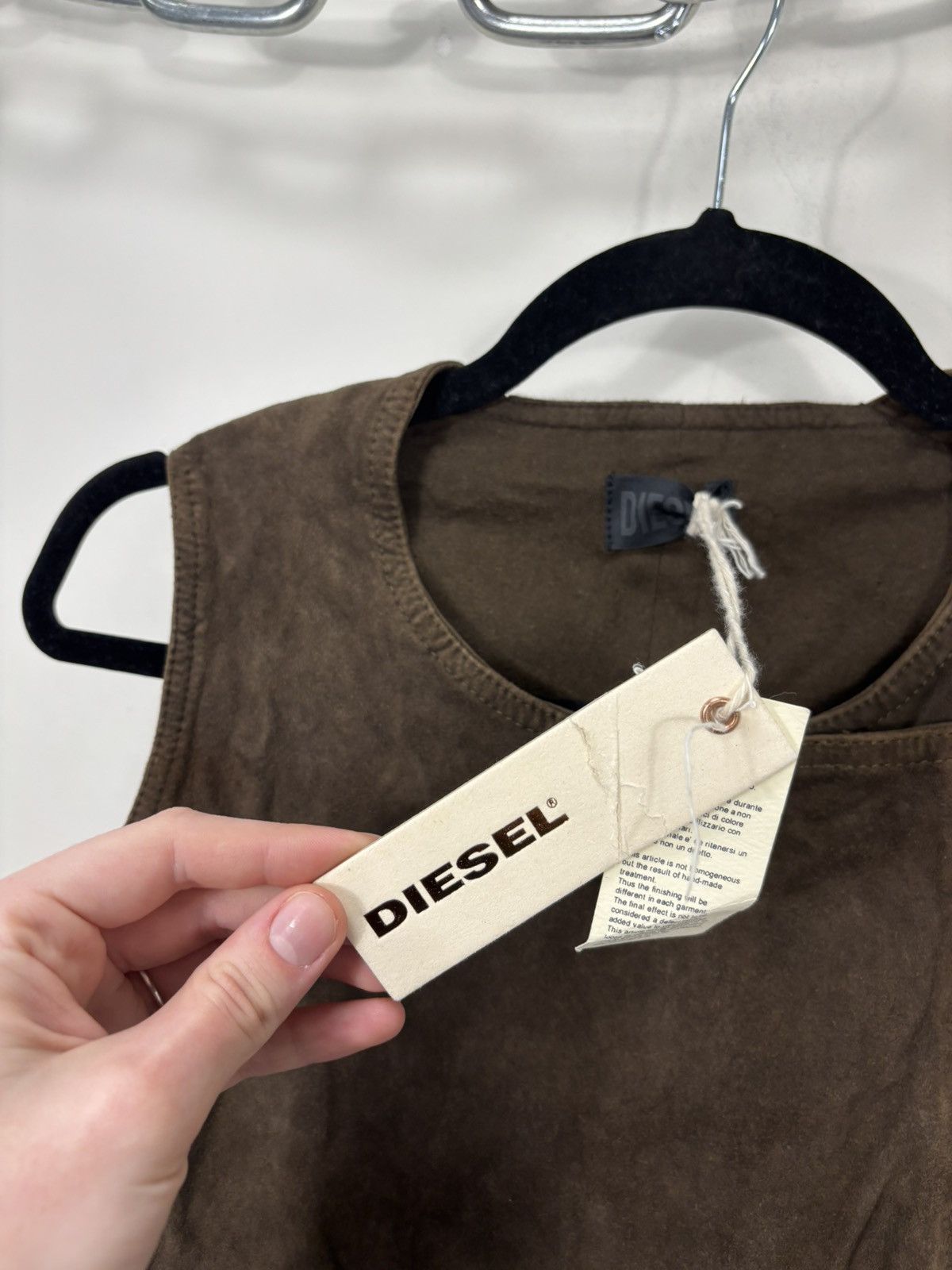 Diesel Diesel L-Zoe NWT Women’s Brown Suede Goat Leather Vest Gilet Size S / US 4 / IT 40 - 6 Thumbnail