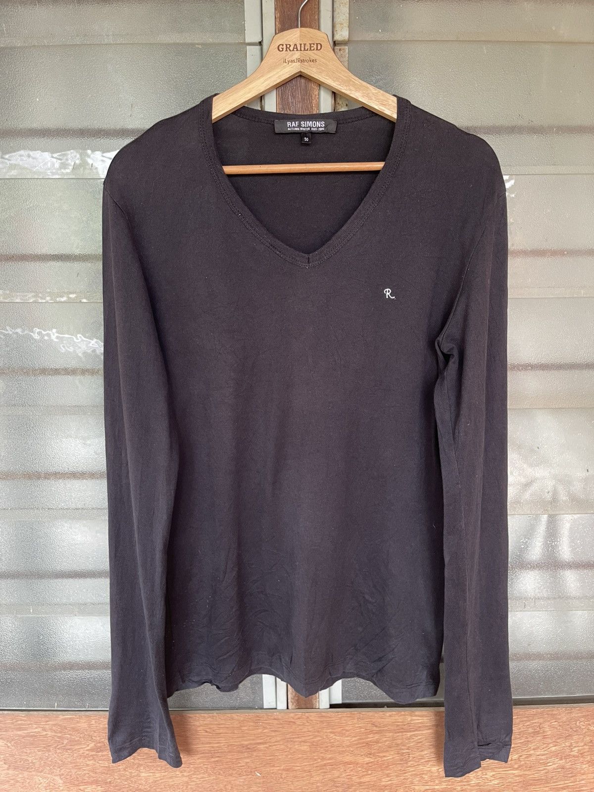 Raf Simons A/W 05-06 Vintage Logo R Long Sleeve Shirt Tee