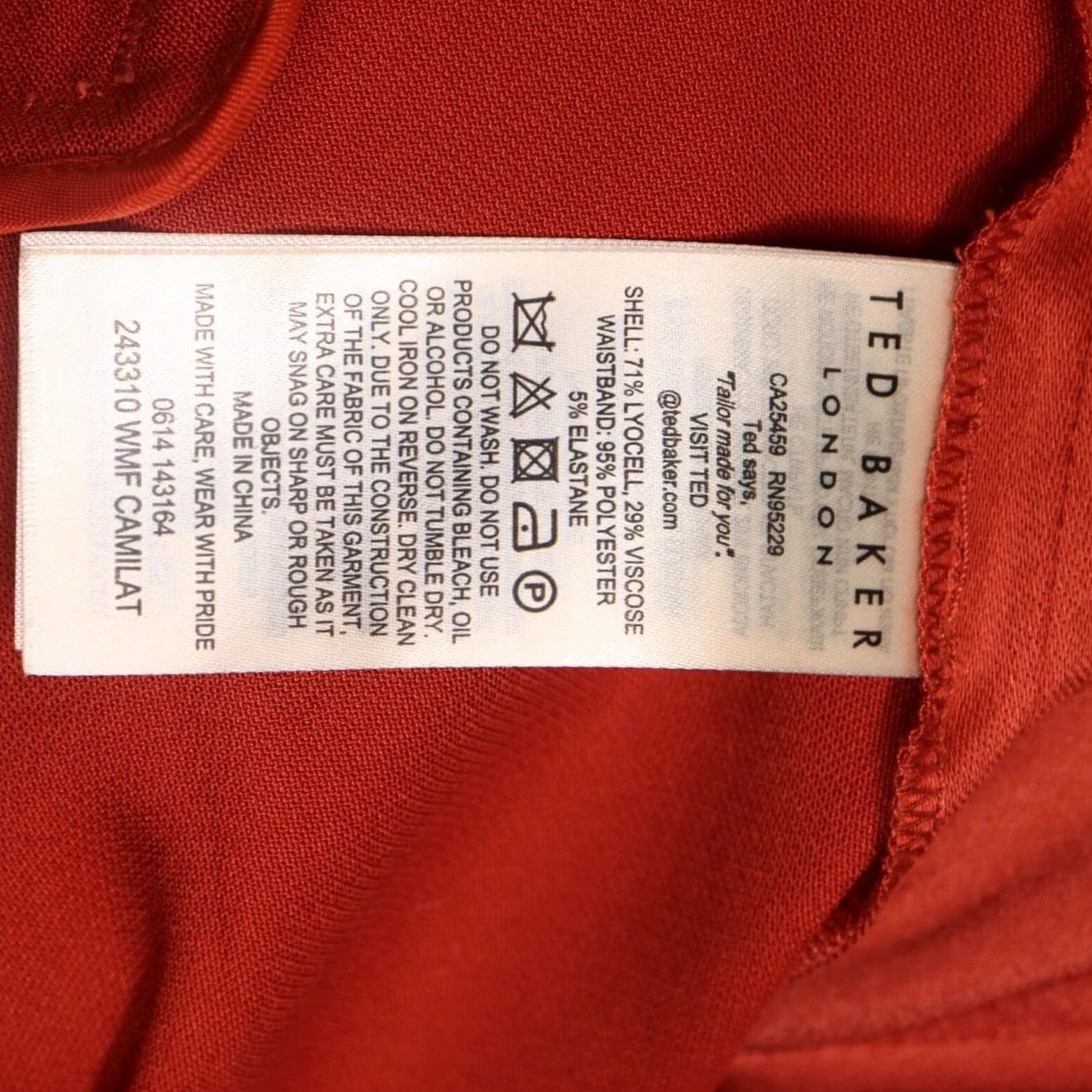 Ted Baker Ted Baker Womens Camilat Pants Sz 2 Rust Satin Career Office Tapered Trouser NWT Size 26" / US 2 / IT 38 - 7 Thumbnail