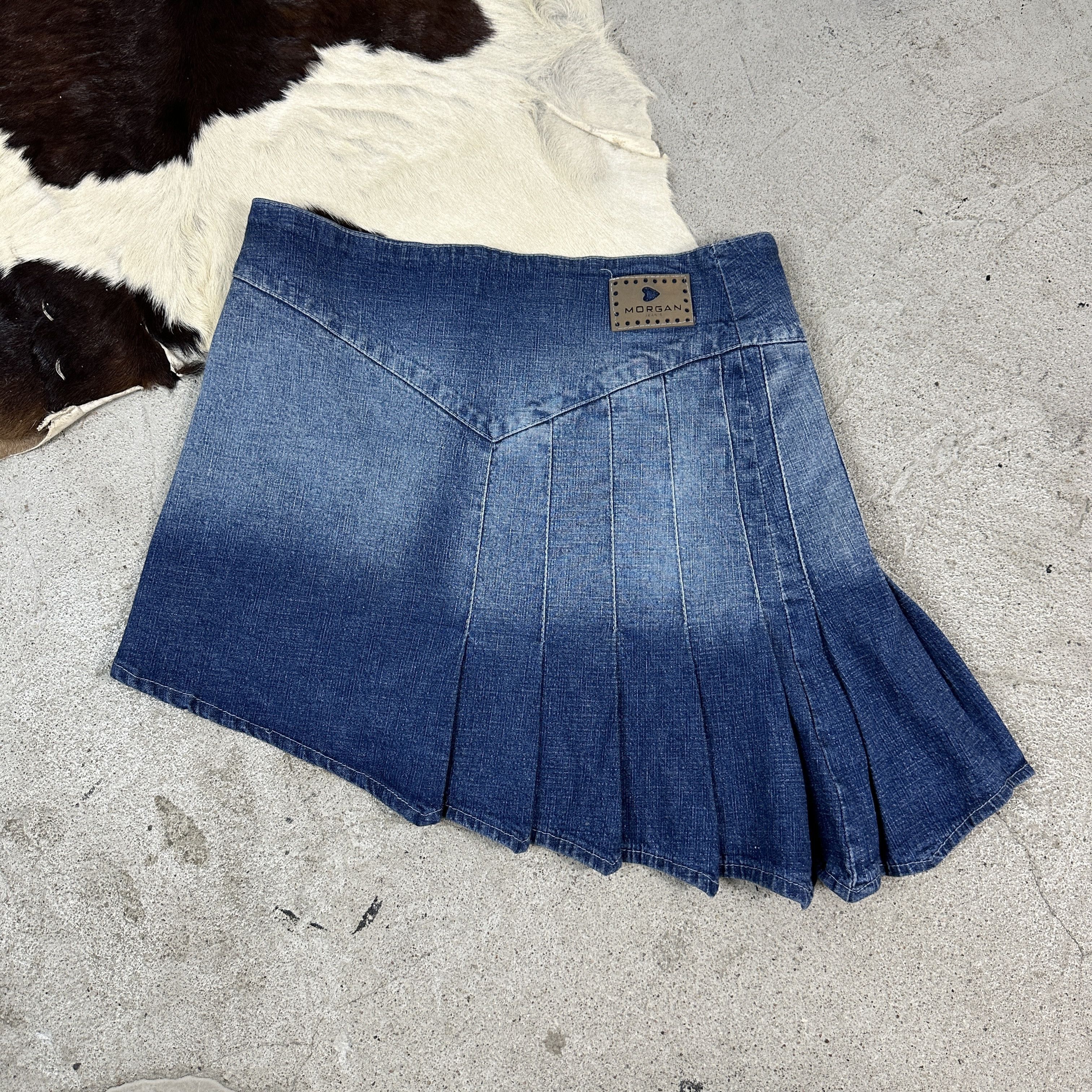 Vintage Vintage Denim Preppy Asymmetrical Morgan 00s Jeans Skirt Size 26" / US 2 / IT 38 - 5 Thumbnail