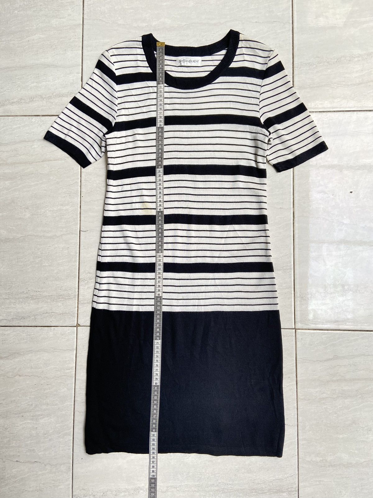 Yves Saint Laurent Yves Saint Laurent Striped Midi Dress Size XXS / US 00 / IT 34 - 2 Thumbnail