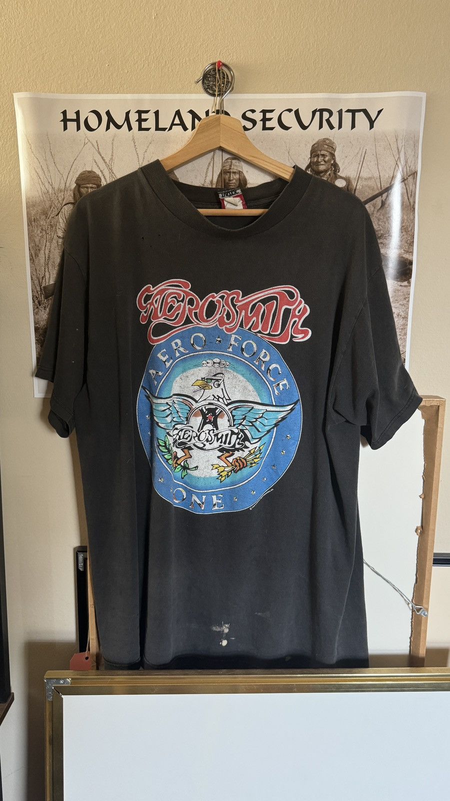 Vintage 1993 Aerosmith store Giant Aero Force One Concert T-Shirt XL