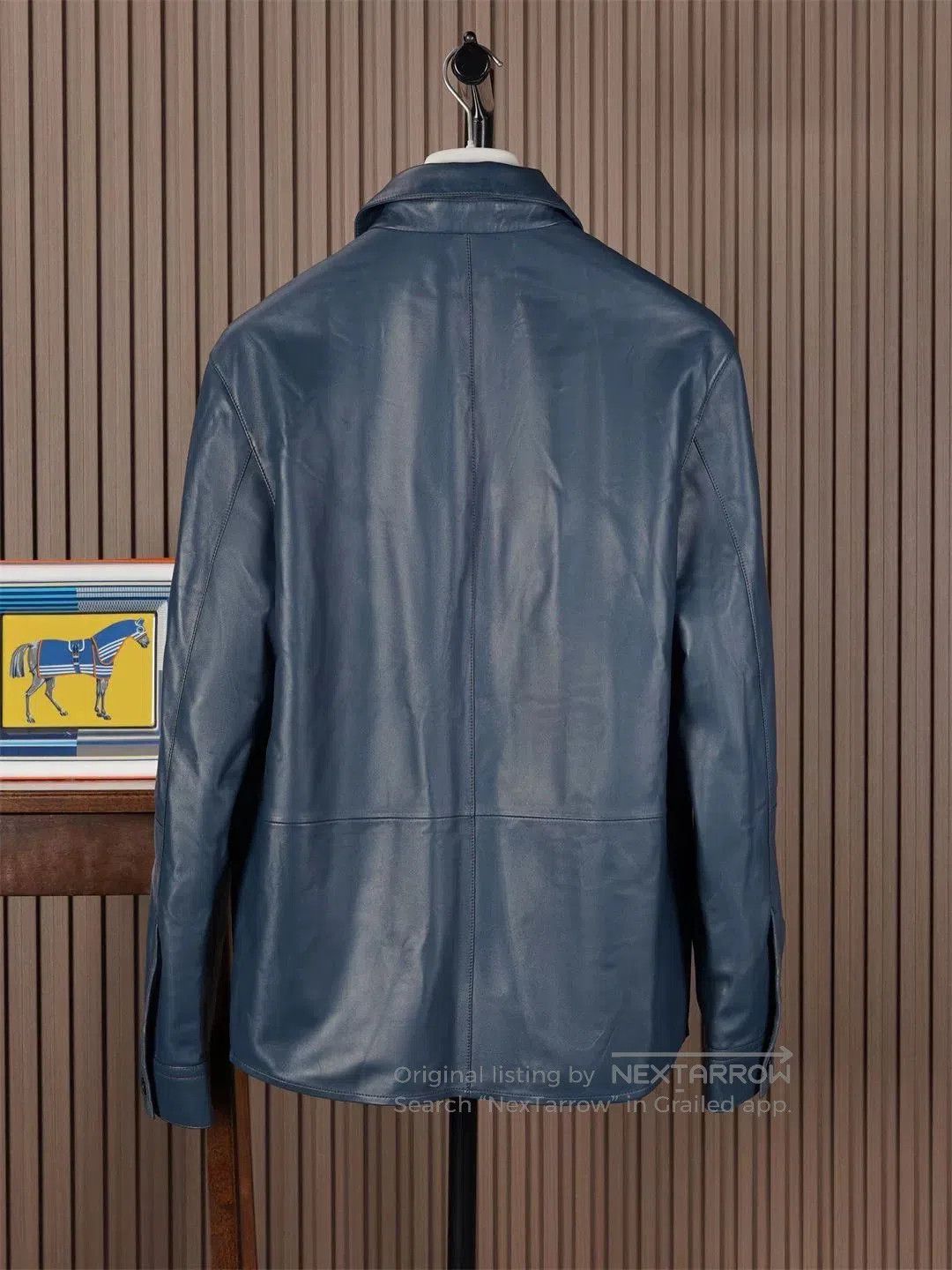 Hermes Hermes Men's Midnight Blue Leather Jacket. Size US M / EU 48-50 / 2 - 2 Thumbnail