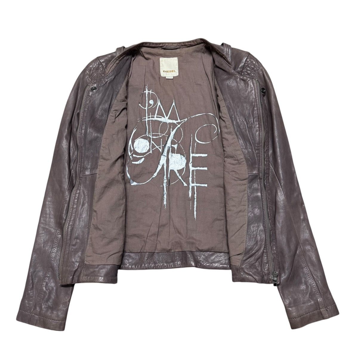 Diesel Diesel leather Biker Jacket Graphic Lining Size XS / US 0-2 / IT 36-38 - 2 Thumbnail