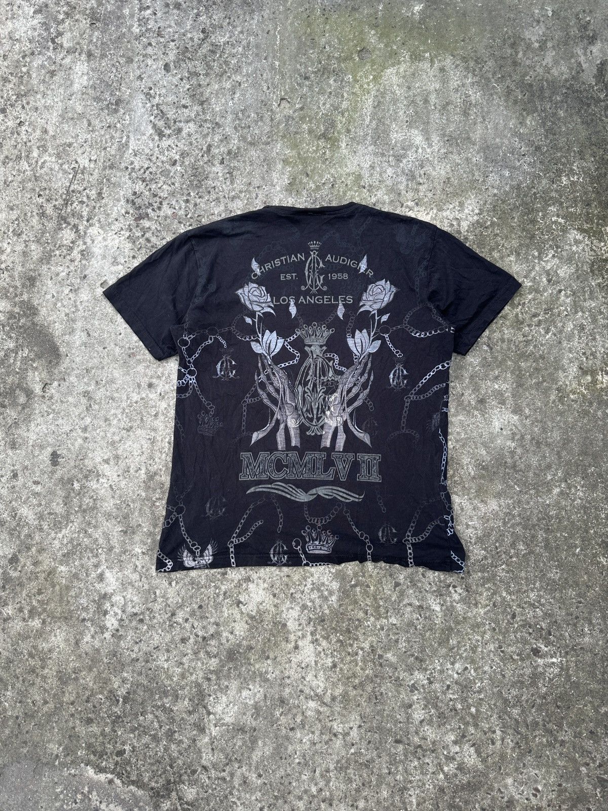Christian Audigier Y2K Ed Hardy Christian Audigier Logo T-shirt Avant Garde Vtg Size US XL / EU 56 / 4 - 3 Thumbnail