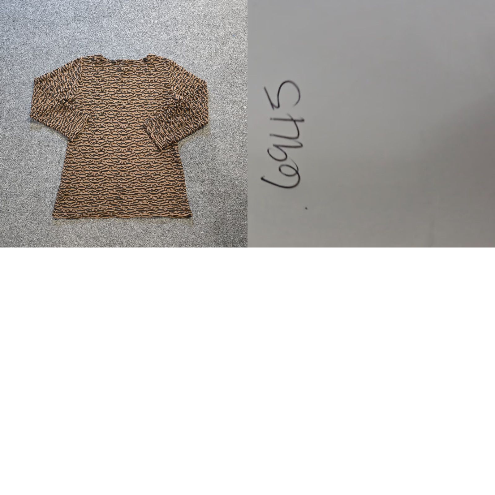 Vintage Cutloose Top Womens Medium Beige Black Textured Waves Tunic Casual Shirt Size M / US 6-8 / IT 42-44 - 8 Thumbnail