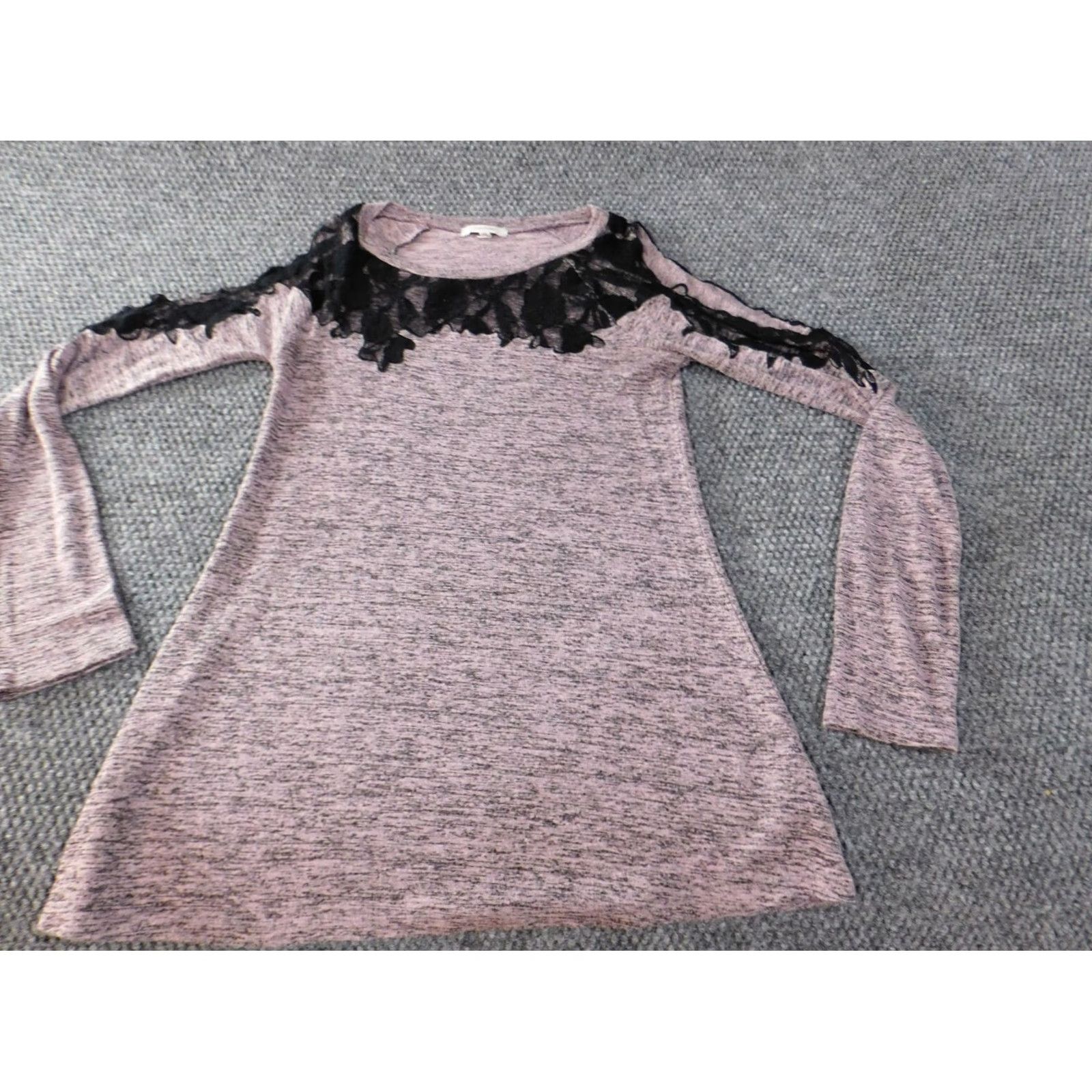Vintage Maurices Blouse Shirt Womens XS Purple Round Neck Long Sleeve Rayon Spandex Knit Stretch Casual Size XS / US 0-2 / IT 36-38 - 3 Thumbnail