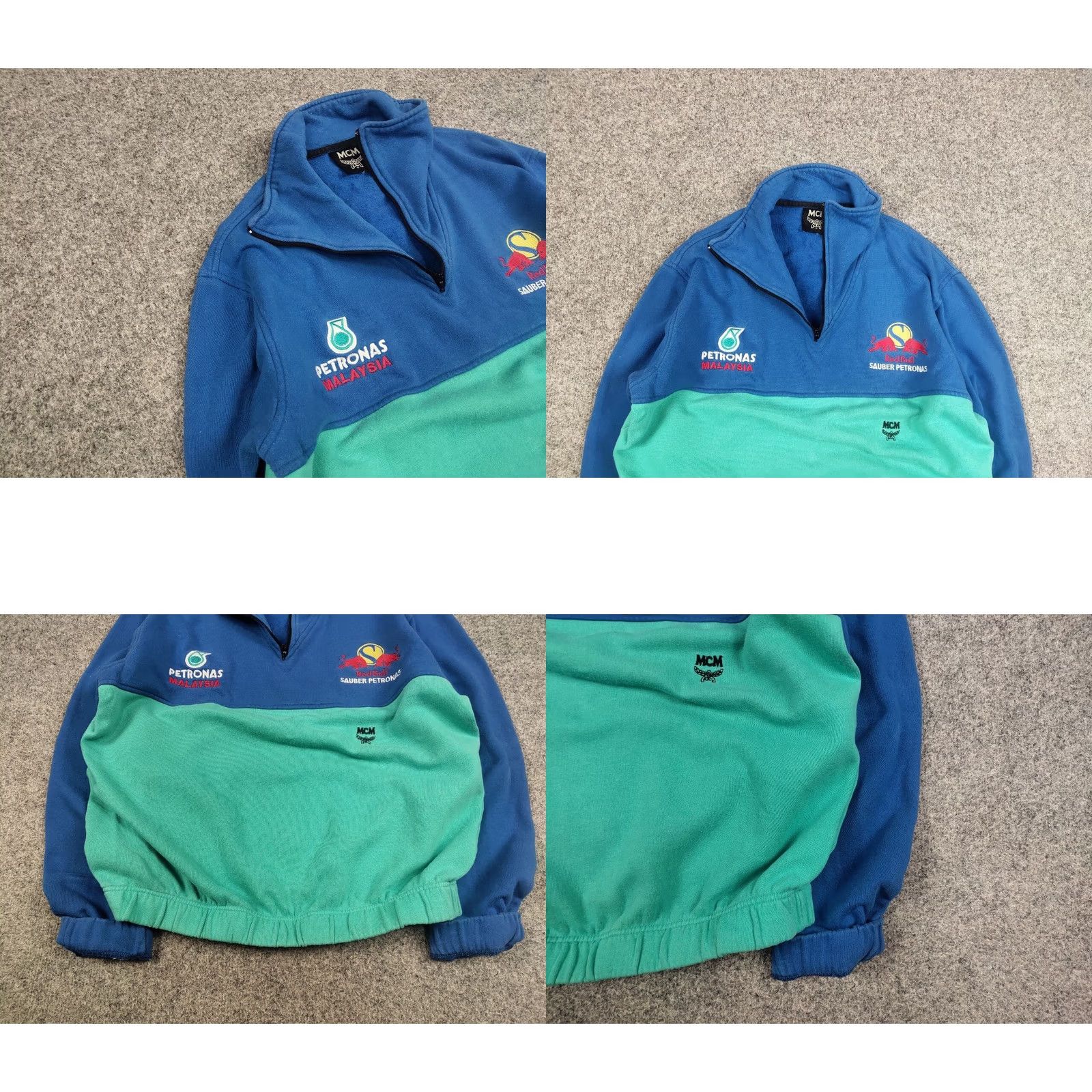 MCM VINTAGE MCM Sweatshirt 80s #1/4 Zip Long Sleeve Zip Mock Neck Blue Mens Size M Sweatshirt 80s Logo Vintage Pattern: Solid Size US M / EU 48-50 / 2 - 8 Thumbnail