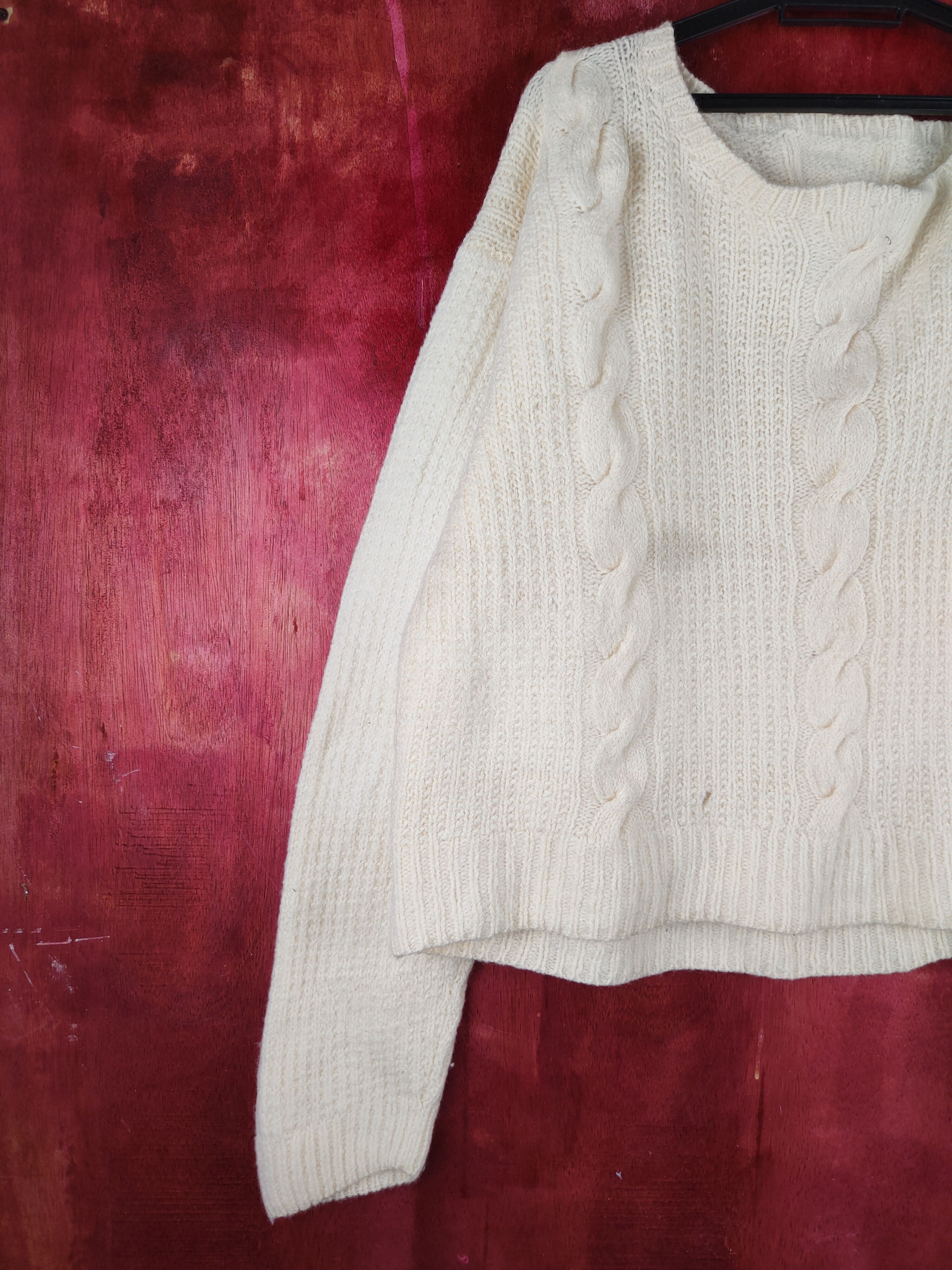 Homespun Knitwear Japanese Brand Cream Knitwear Sweatshirt #S1269 Size L / US 10 / IT 46 - 4 Thumbnail