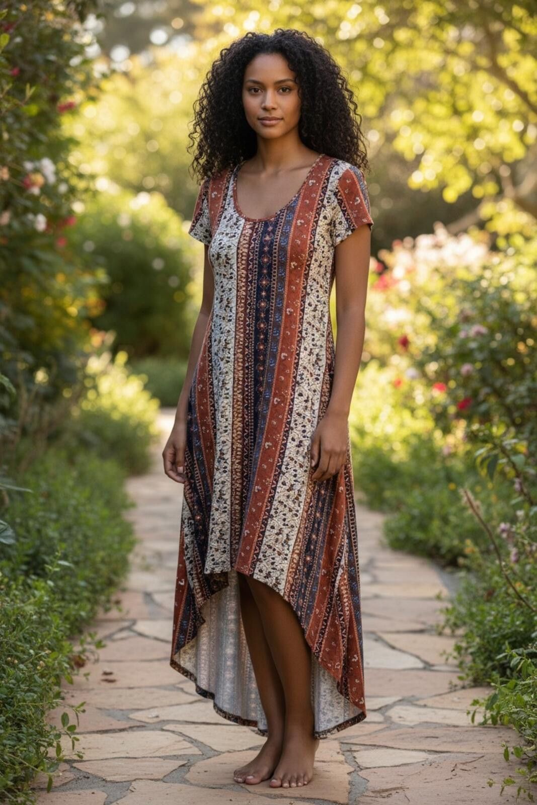 POP MAGAZINE Boho Patchwork Floral High-low Maxi Dress NWT Sz M Size M / US 6-8 / IT 42-44 - 1 Thumbnail