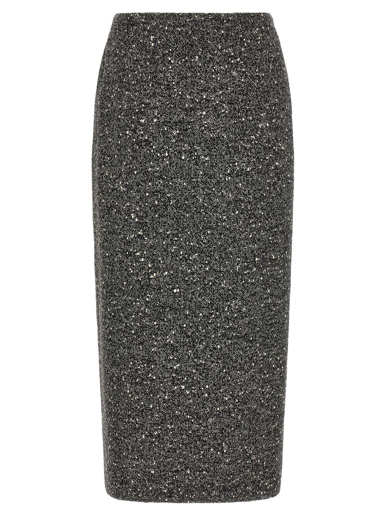 Valentino Garavani Chevron Bouclé Skirt, Women's (Size 27)