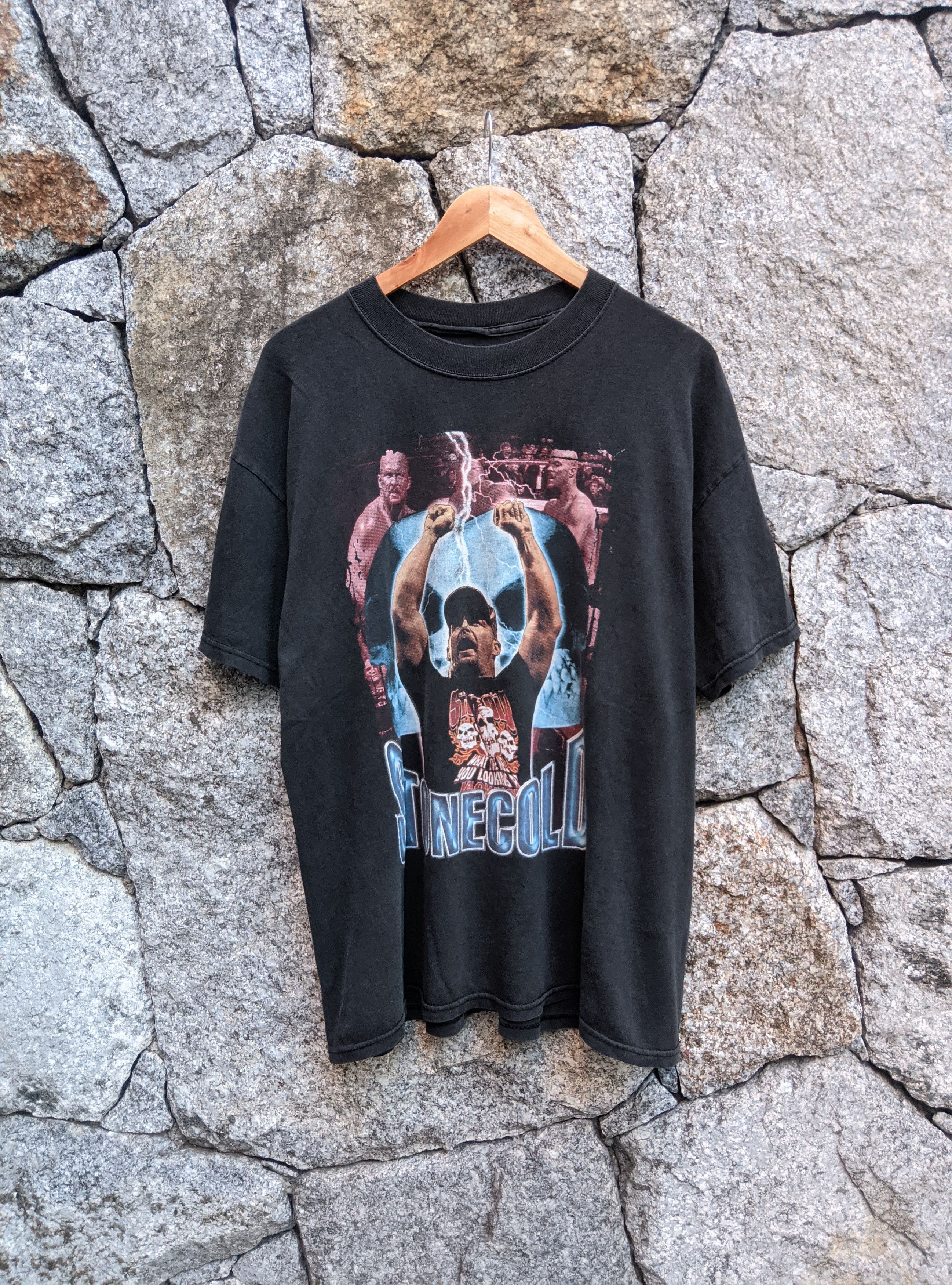 WWF Vintage 90s stone cold wwf wwe rap tee Size US XL / EU 56 / 4 - 1 Thumbnail