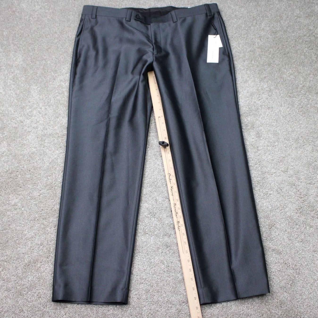 Calvin Klein Calvin Klein Dress Pants Mens 40x30 Gray Flat Front Slim Polyester Rayon City Preppy NWT Size US 40 / EU 56 - 3 Thumbnail