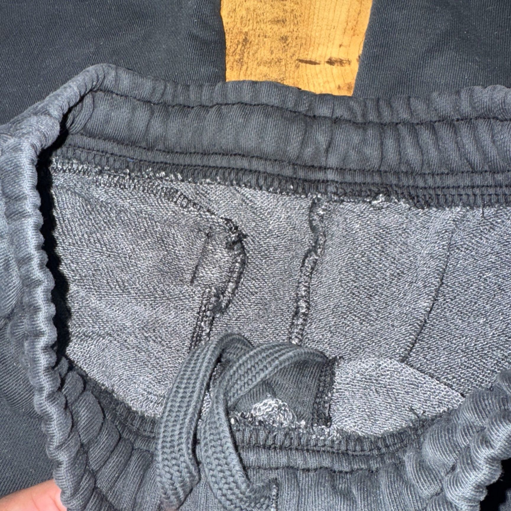 Vintage VINTAGE Heavyweight Garment Dyed Wide-Leg Sweatpants Black French Terry 28x32 Small Size US 29 - 4 Thumbnail