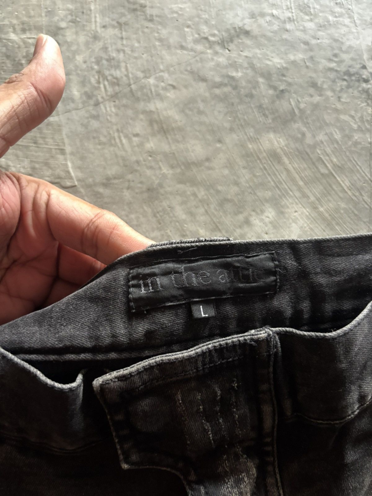 In The Attic IN THE ATTIC BIKER PANT BALMAIN STYLE SASHIKO DISTRESSED Size US 34 / EU 50 - 6 Thumbnail